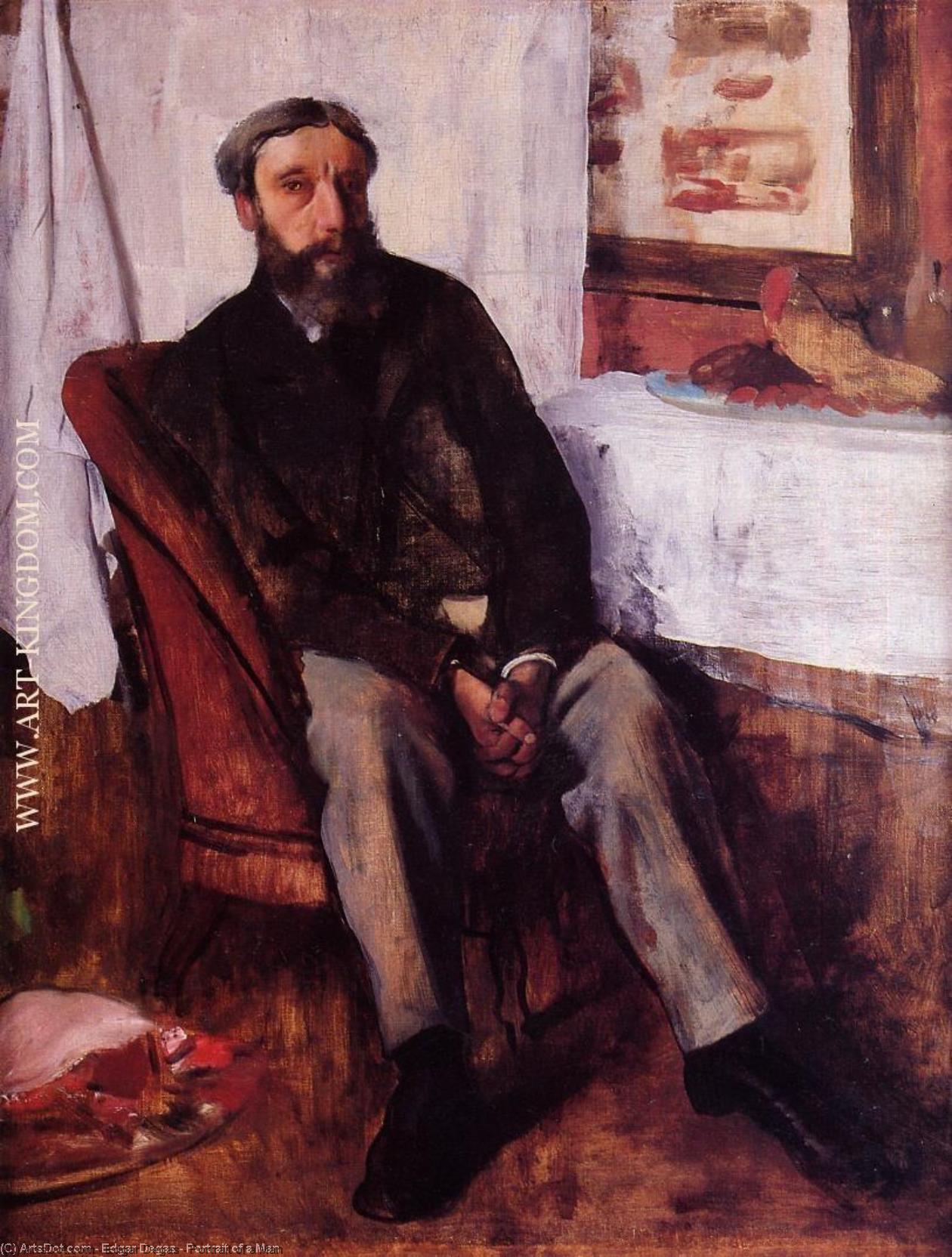 Order Paintings Reproductions Portrait of a Man, 1866 by Edgar Degas (1834-1917, France) | ArtsDot.com
