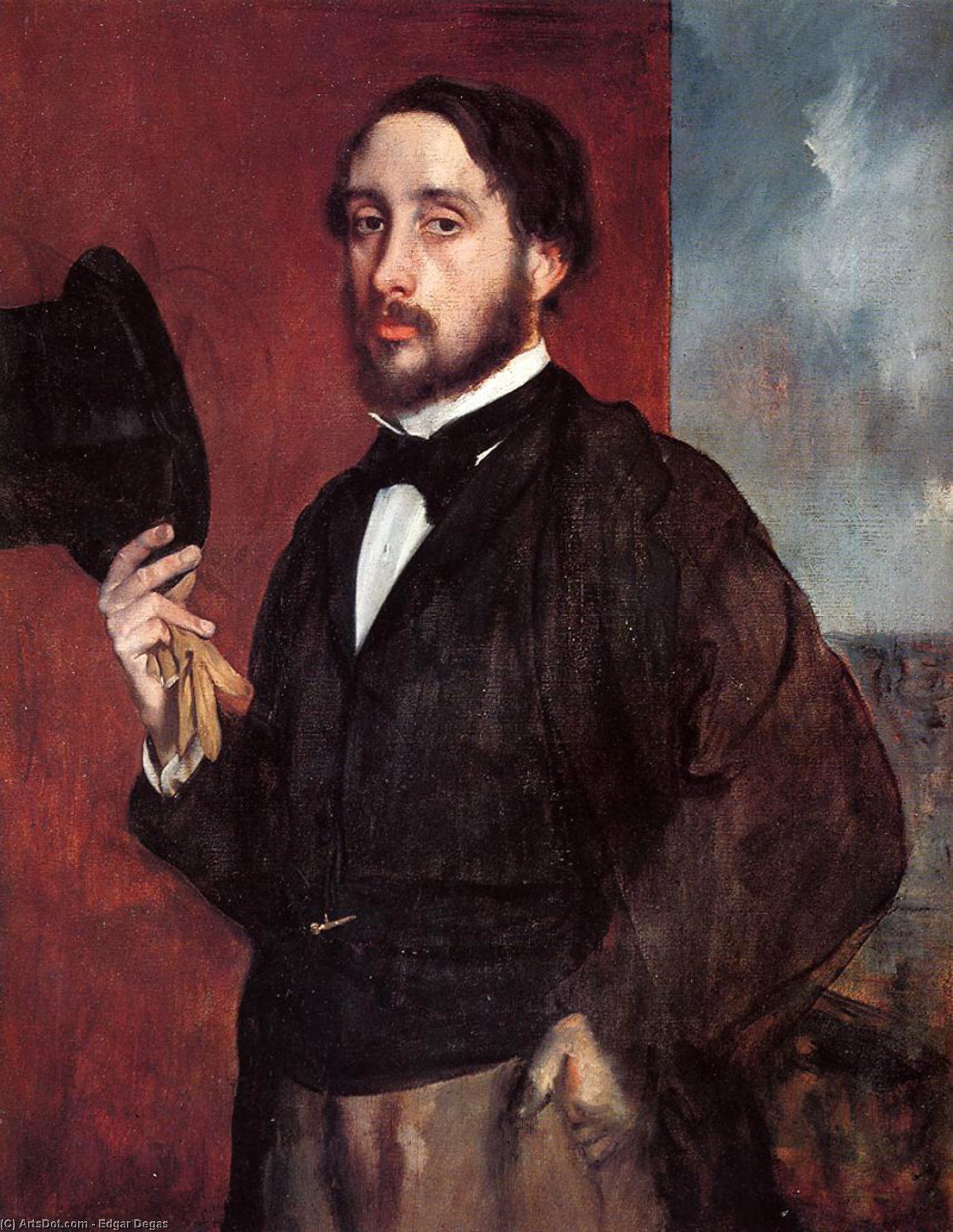 Order Art Reproductions Self Portrait Saluting, 1866 by Edgar Degas (1834-1917, France) | ArtsDot.com