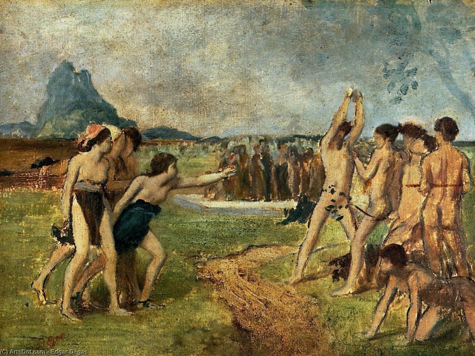 Pedir Reproducciones De Bellas Artes Jóvenes espartanos ejercitando, 1860 de Edgar Degas (1834-1917, France) | ArtsDot.com