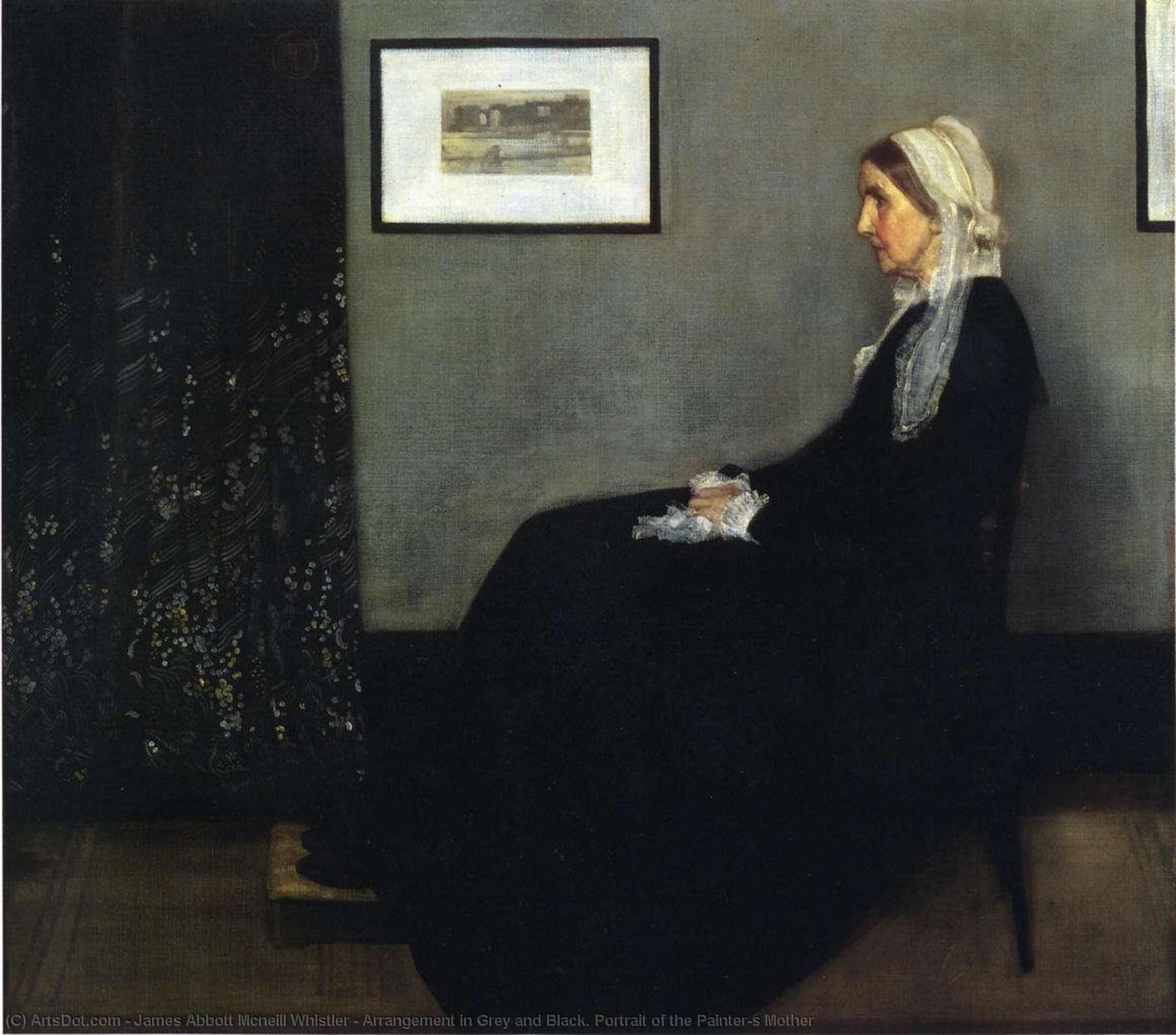 Order Oil Painting Replica Arrangement in Grey and Black. Portrait of the Painter`s Mother, 1871 by James Abbott Mcneill Whistler (1834-1903, United States) | ArtsDot.com