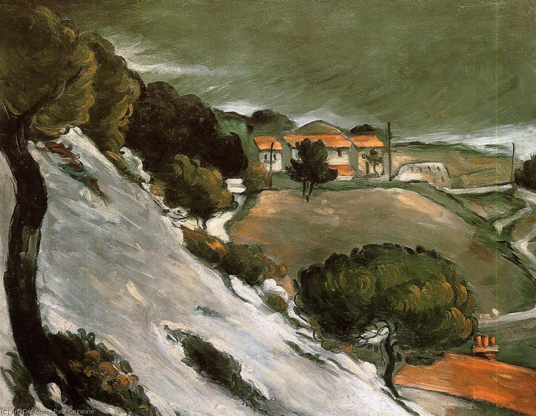 Buy Museum Art Reproductions L`Estaque under Snow, 1870 by Paul Cezanne (1839-1906, France) | ArtsDot.com