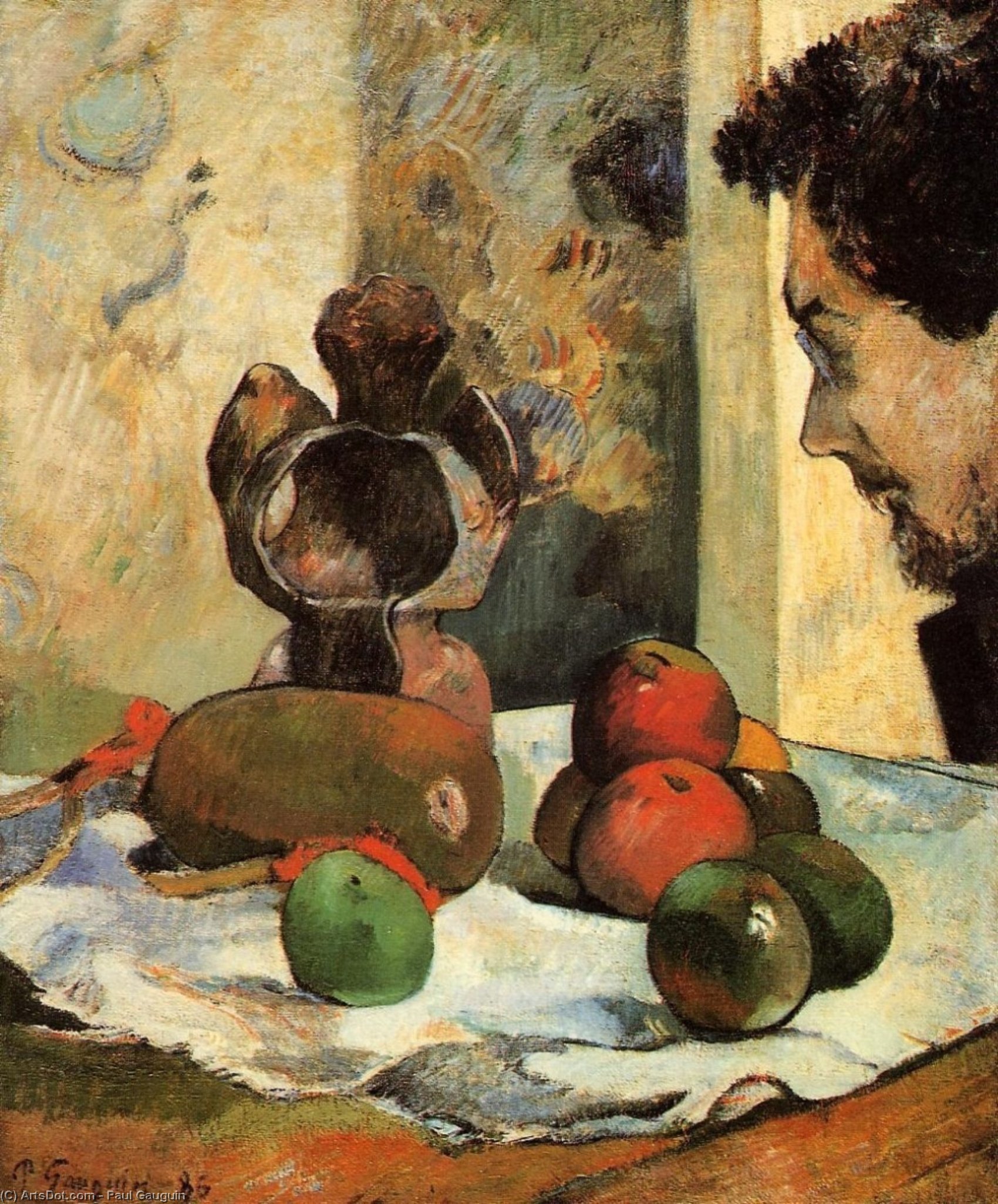 Holen Kunstreproduktionen Still Life mit Profil von Laval, 1886 von Paul Gauguin (1848-1903, France) | ArtsDot.com