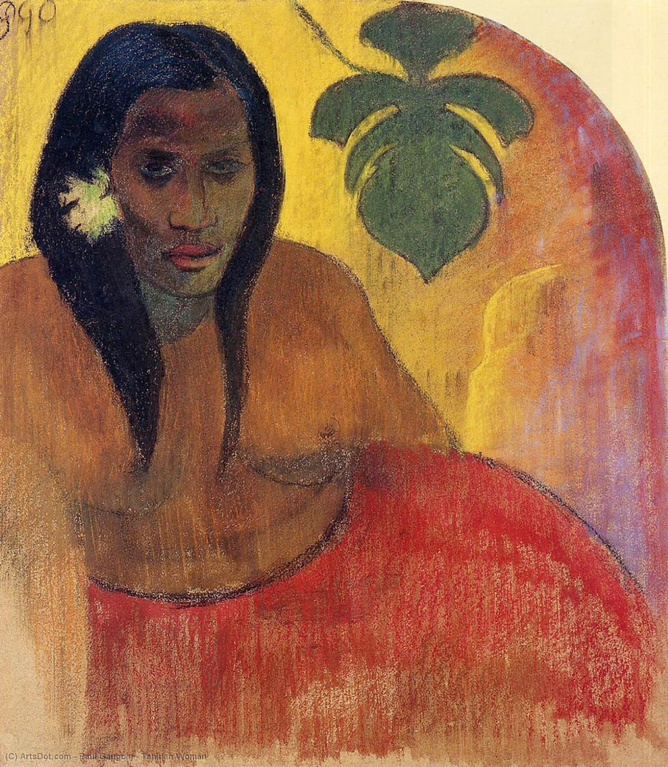 顺序 油畫 塔希提亚妇女, 1894 通过 Paul Gauguin (1848-1903, France) | ArtsDot.com