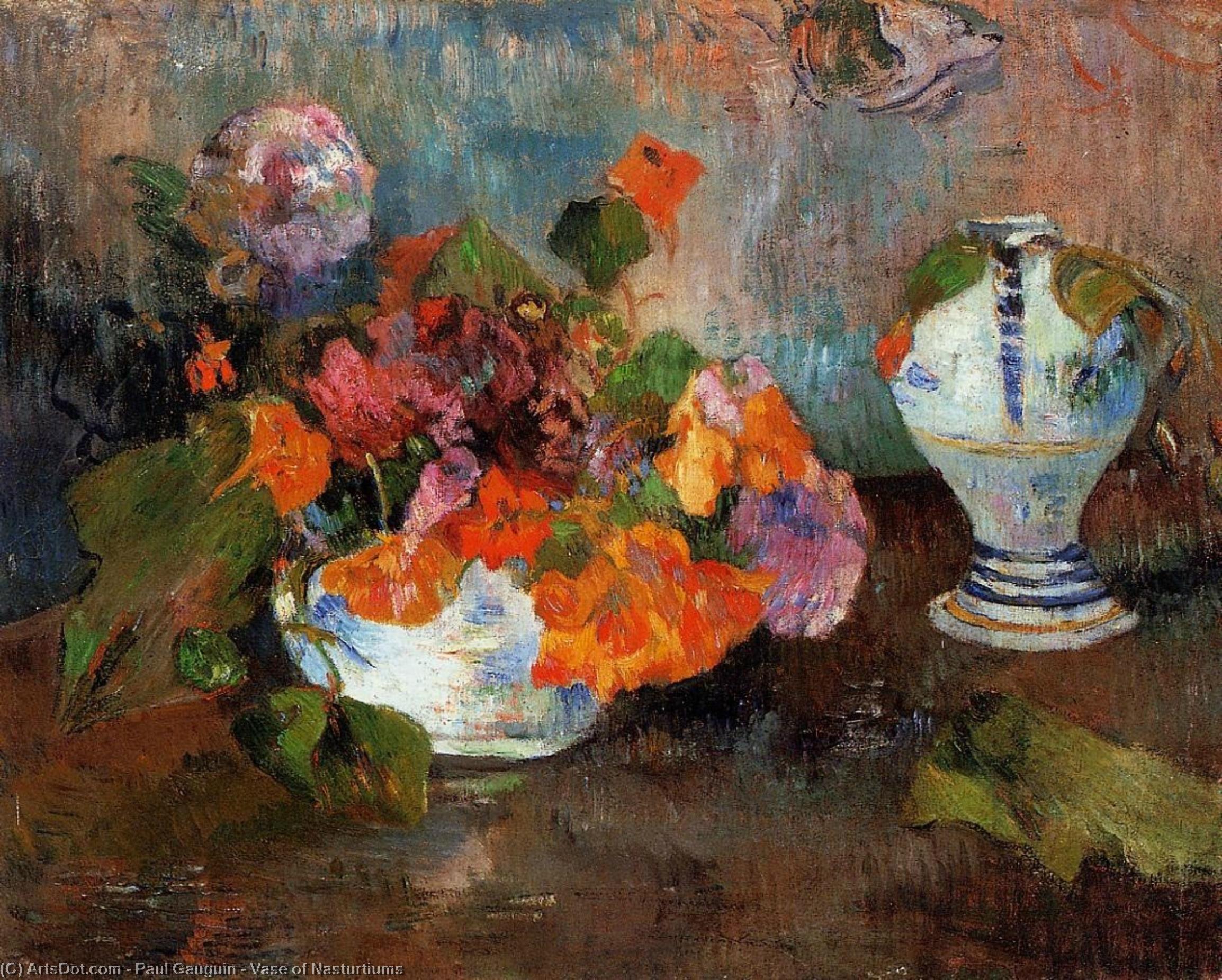 Buy Museum Art Reproductions Vase of Nasturtiums, 1886 by Paul Gauguin (1848-1903, France) | ArtsDot.com