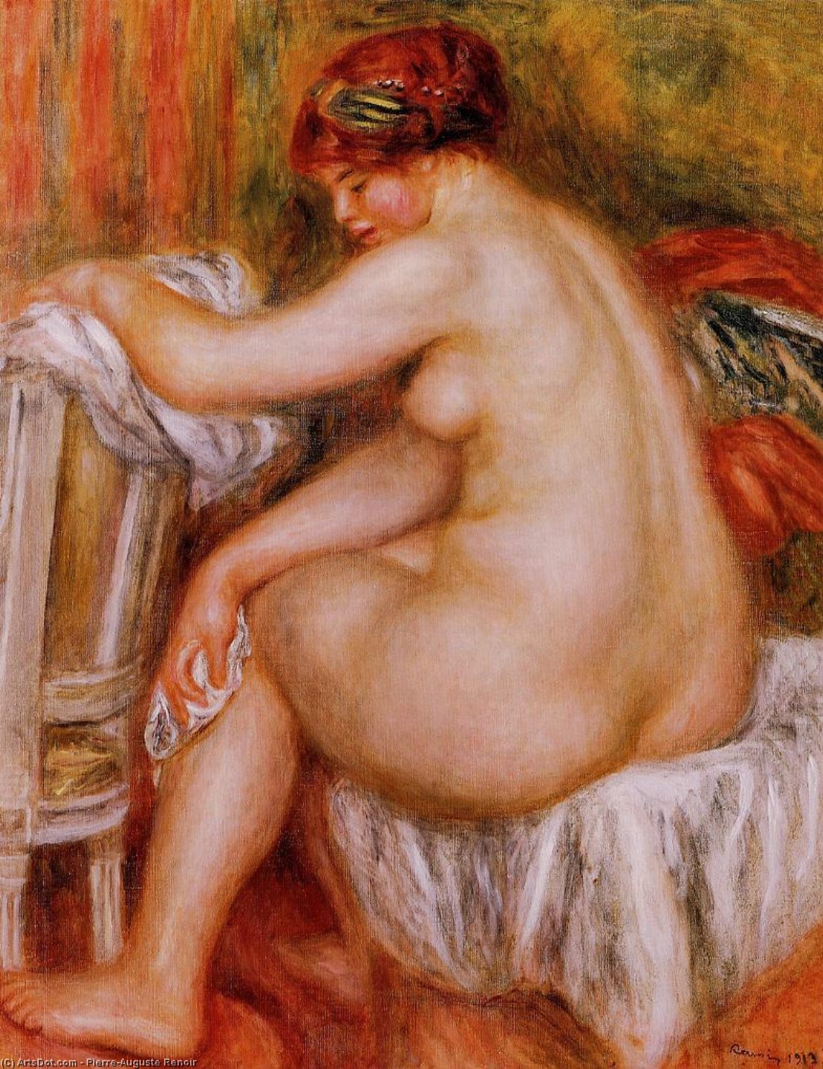 Order Paintings Reproductions Seated Nude, 1885 by Pierre-Auguste Renoir (1841-1919, France) | ArtsDot.com