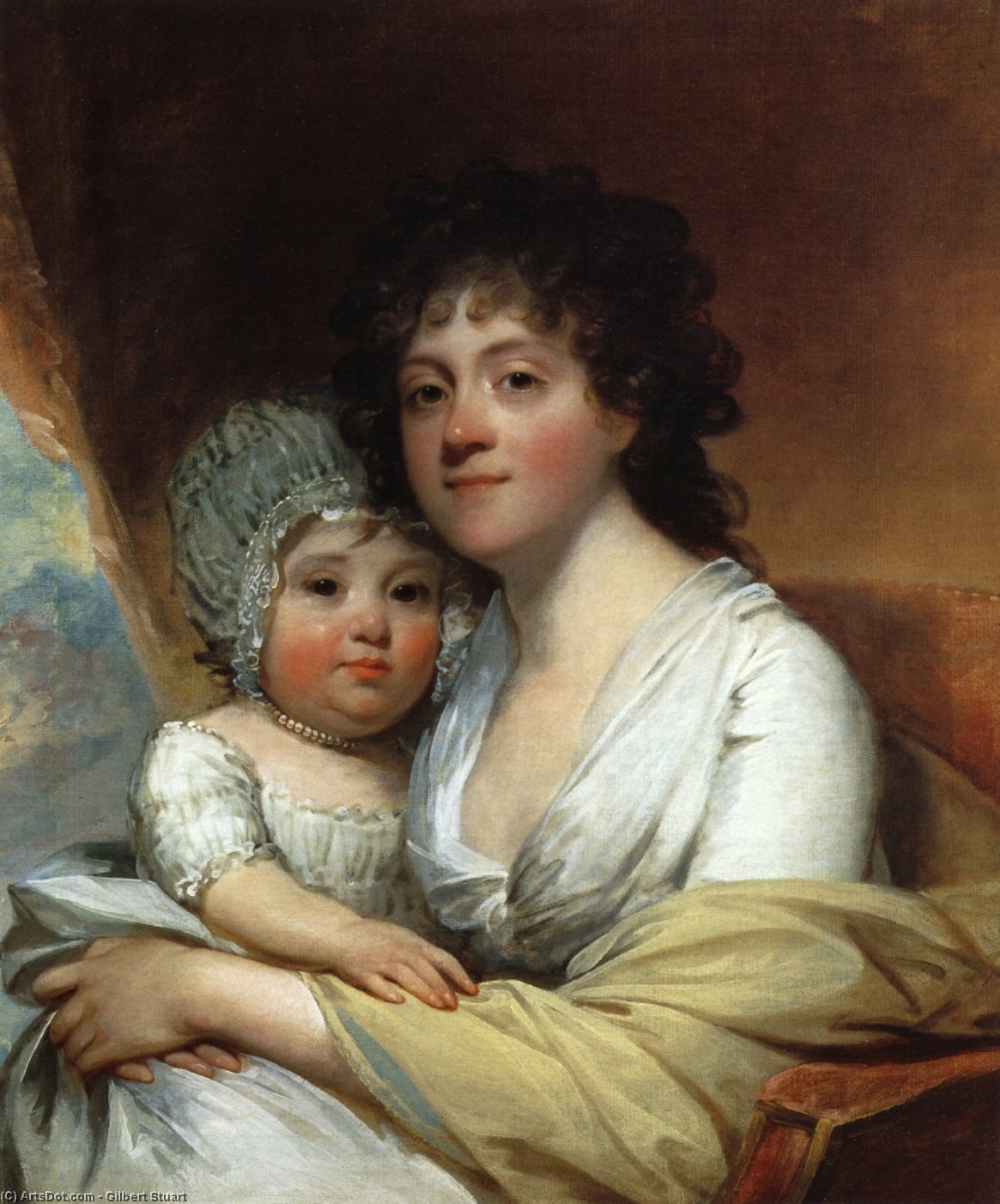 Order Oil Painting Replica Elizabeth Corbin Griffin Gatliff and Her Daughter Elizabeth, 1798 by Gilbert Stuart (1755-1828, United Kingdom) | ArtsDot.com
