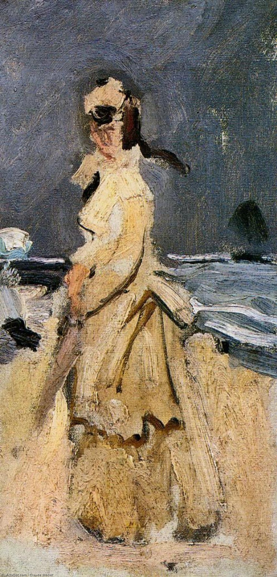 Buy Museum Art Reproductions Camille on the Beach, 1870 by Claude Monet (1840-1926, France) | ArtsDot.com