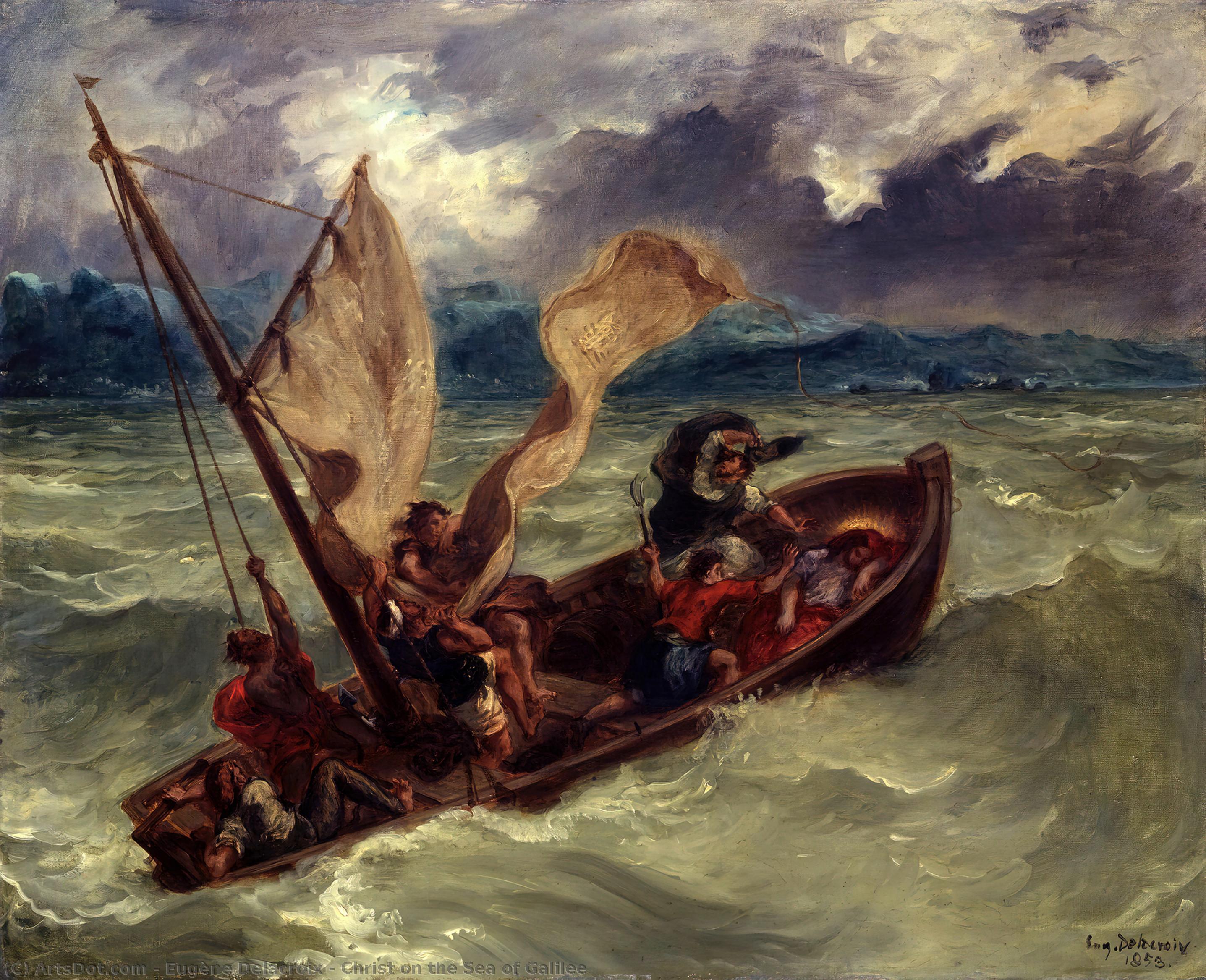 Buy Museum Art Reproductions Christ on the Sea of Galilee, 1853 by Eugène Delacroix (1798-1863, France) | ArtsDot.com