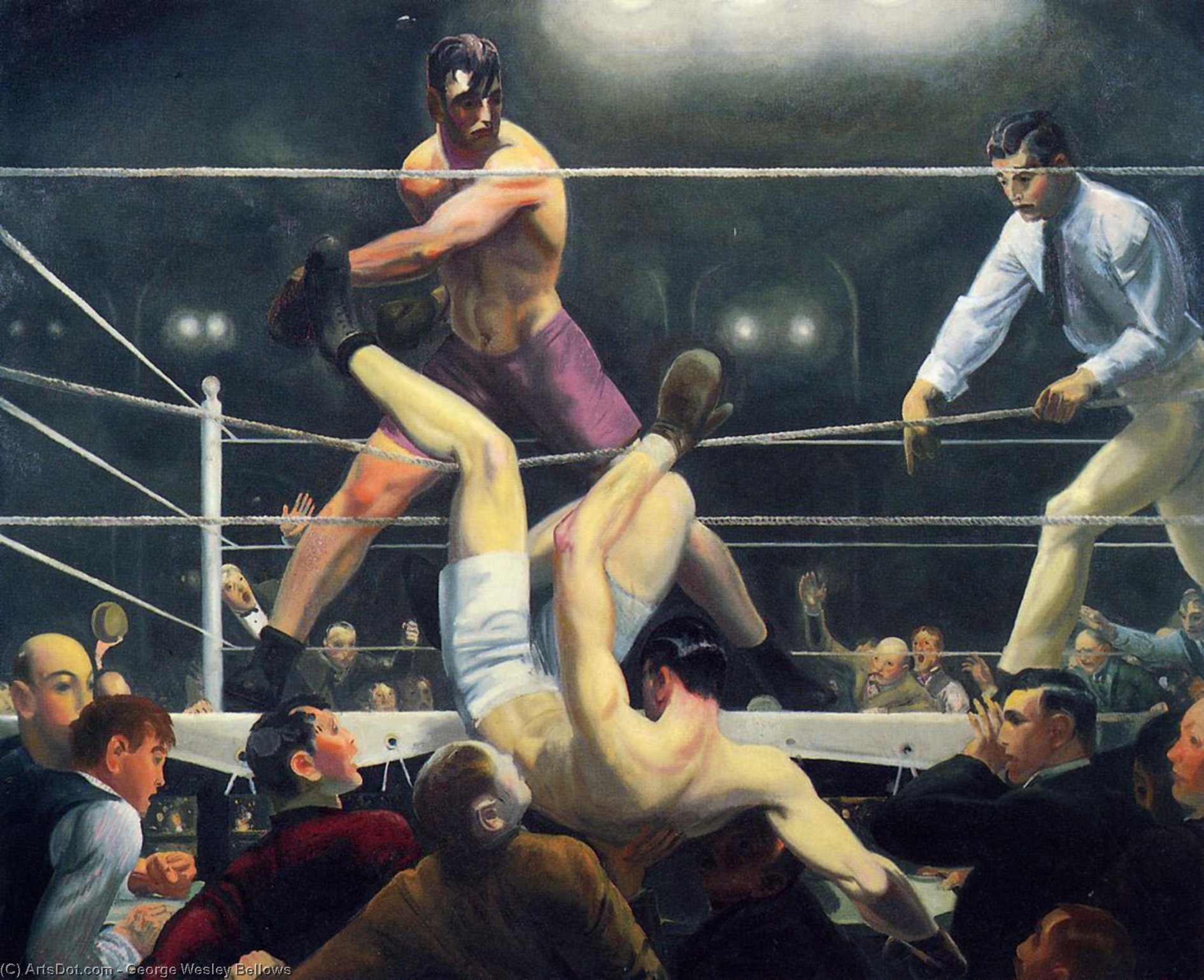 Order Paintings Reproductions Dempsey and Firpo (also known as Brodie`s Revenge), 1924 by George Wesley Bellows (1882-1925, United States) | ArtsDot.com