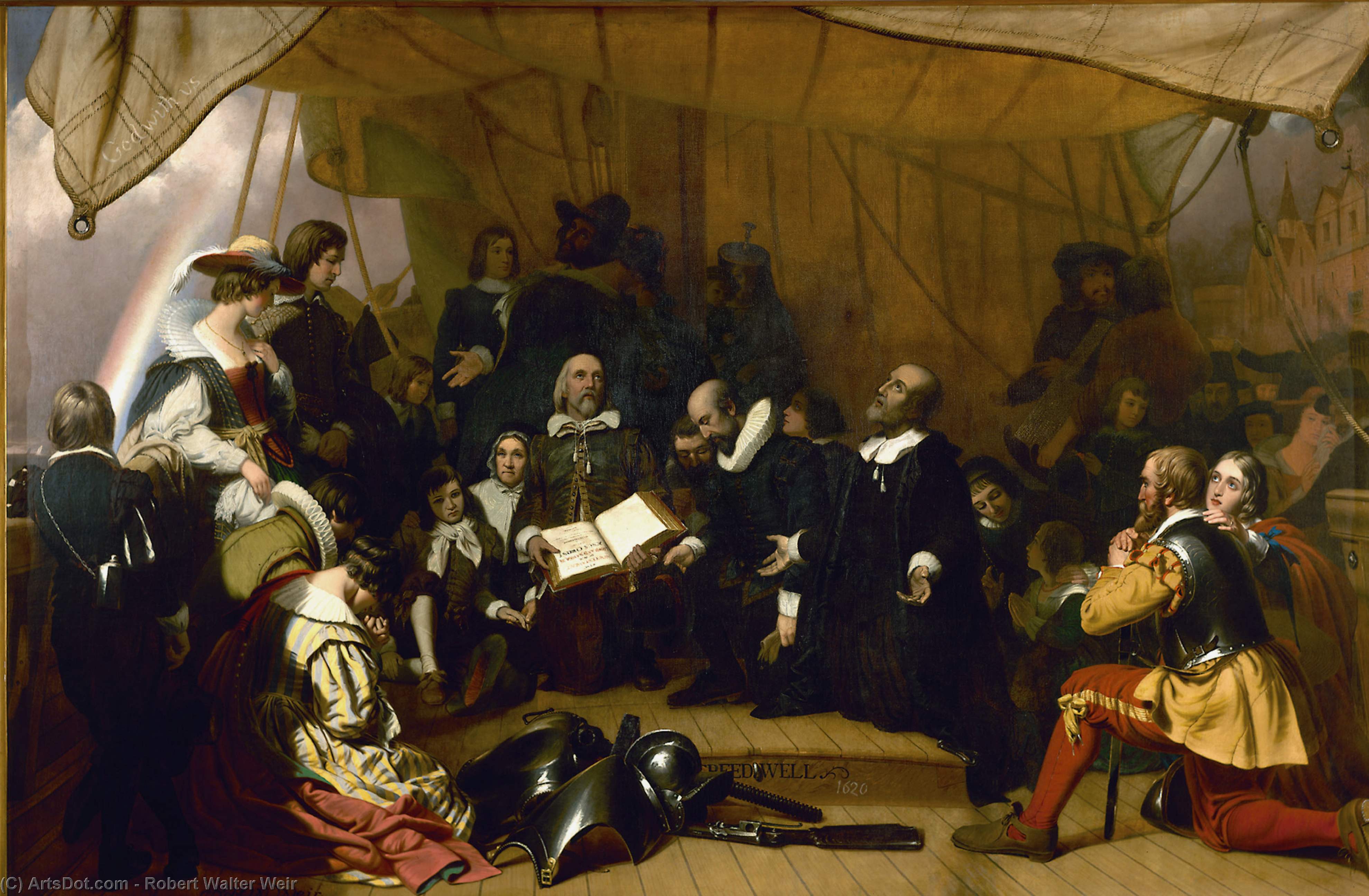Compra Riproduzioni D'arte Del Museo Imbarcazione dei pellegrini, 1837 di Robert Walter Weir (1803-1889, United States) | ArtsDot.com