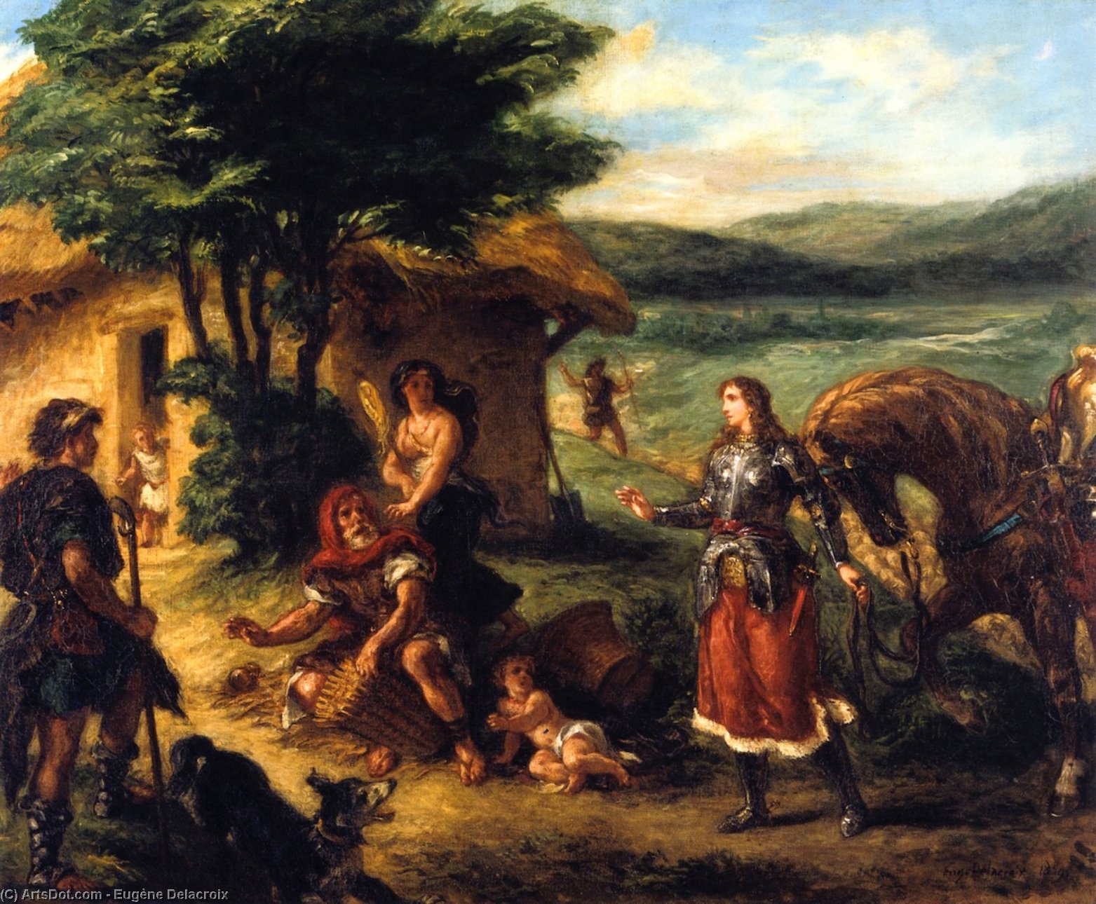 Order Paintings Reproductions Erminia and the Shepherds, 1859 by Eugène Delacroix (1798-1863, France) | ArtsDot.com