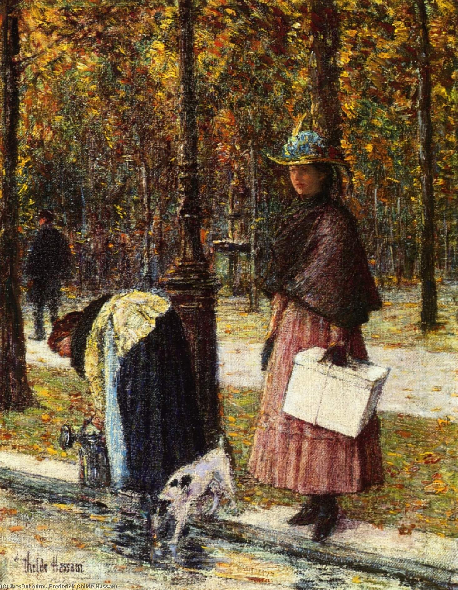 Buy Museum Art Reproductions Evening, Champs-Elysees (also known as Pres du Louvre), 1898 by Frederick Childe Hassam (1859-1935, United States) | ArtsDot.com