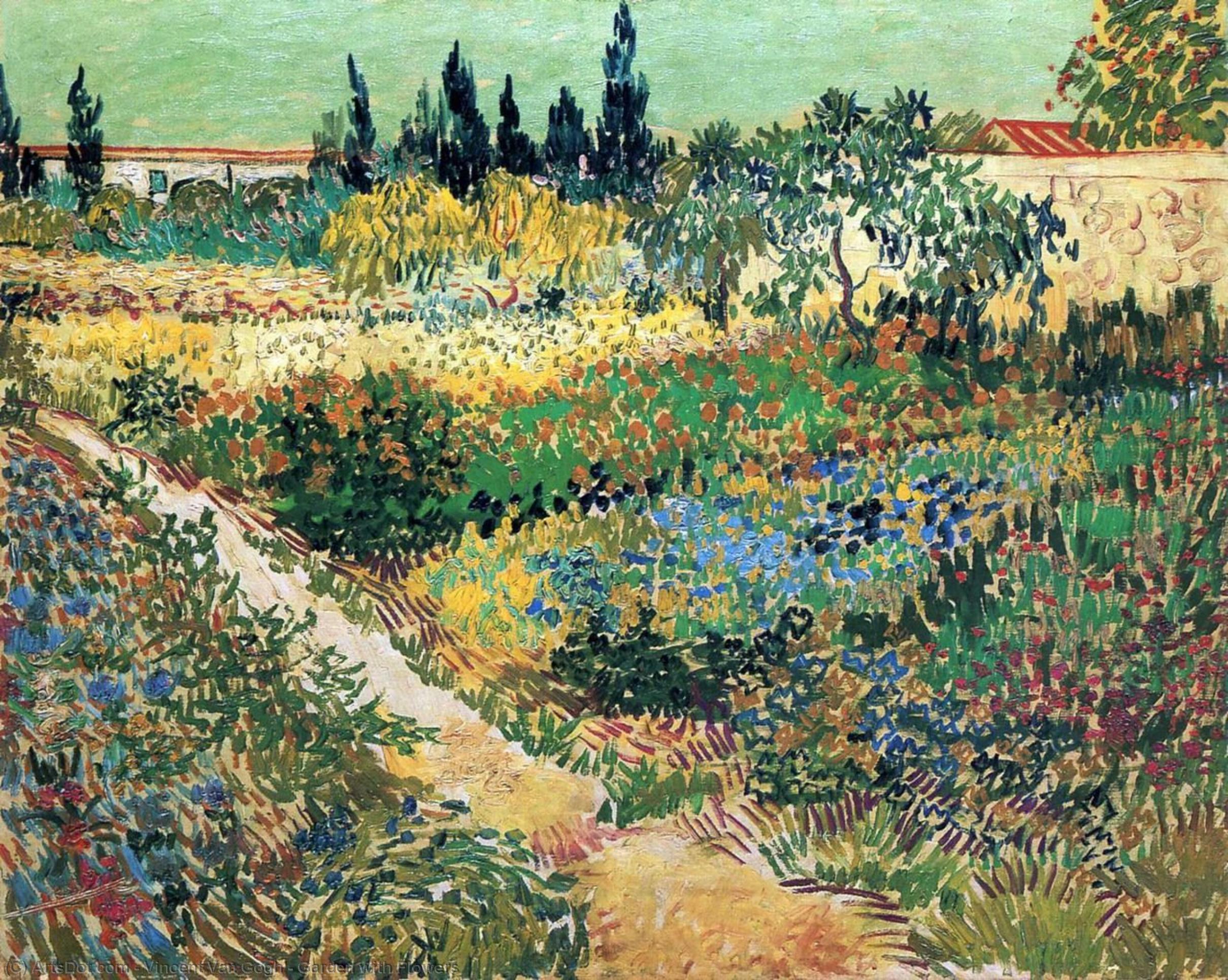 Order Oil Painting Replica Garden with Flowers, 1888 by Vincent Van Gogh (1853-1890, Netherlands) | ArtsDot.com