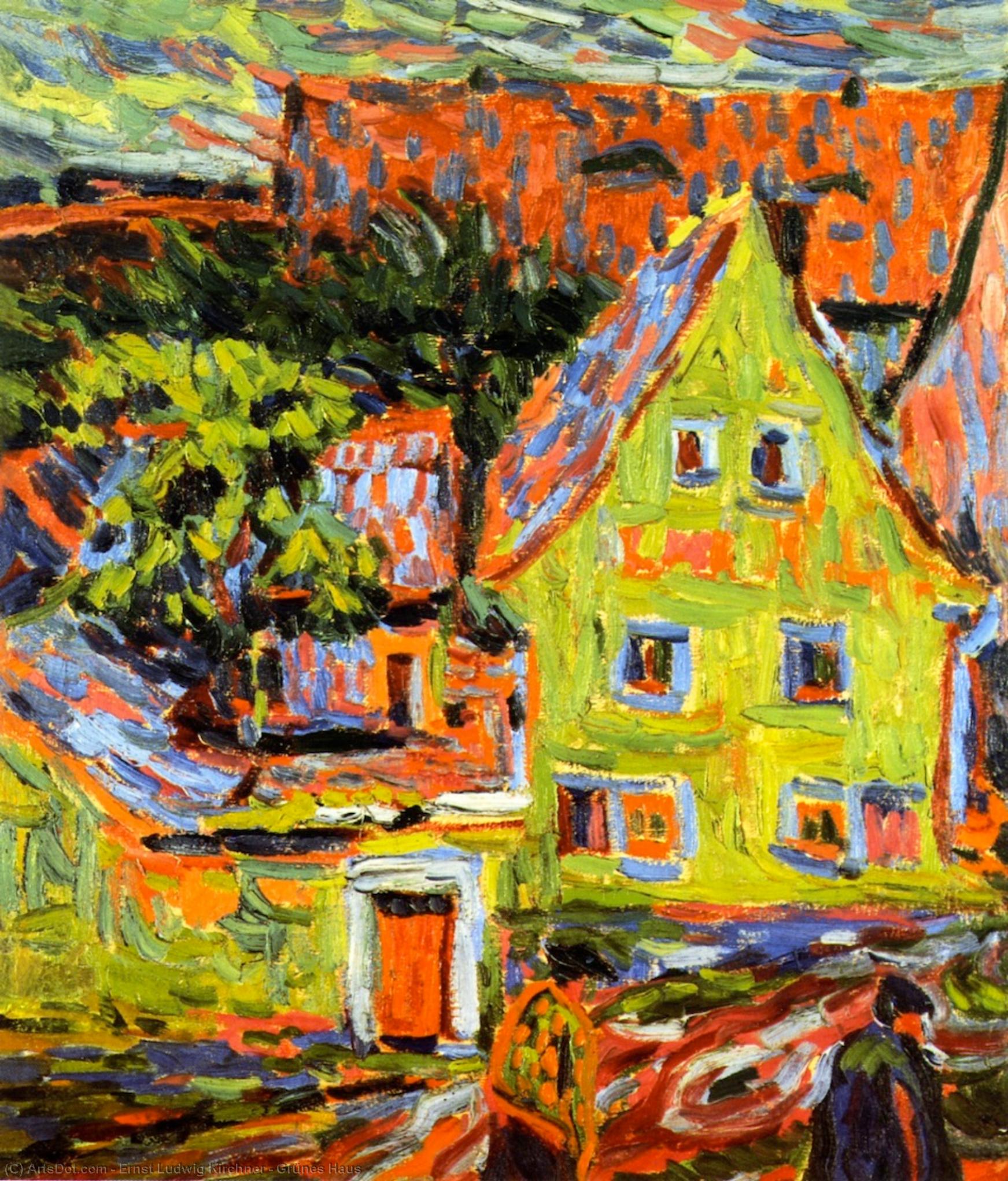 Pedir Reproducciones De Pinturas Grünes Haus, 1907 de Ernst Ludwig Kirchner (1880-1938, Germany) | ArtsDot.com