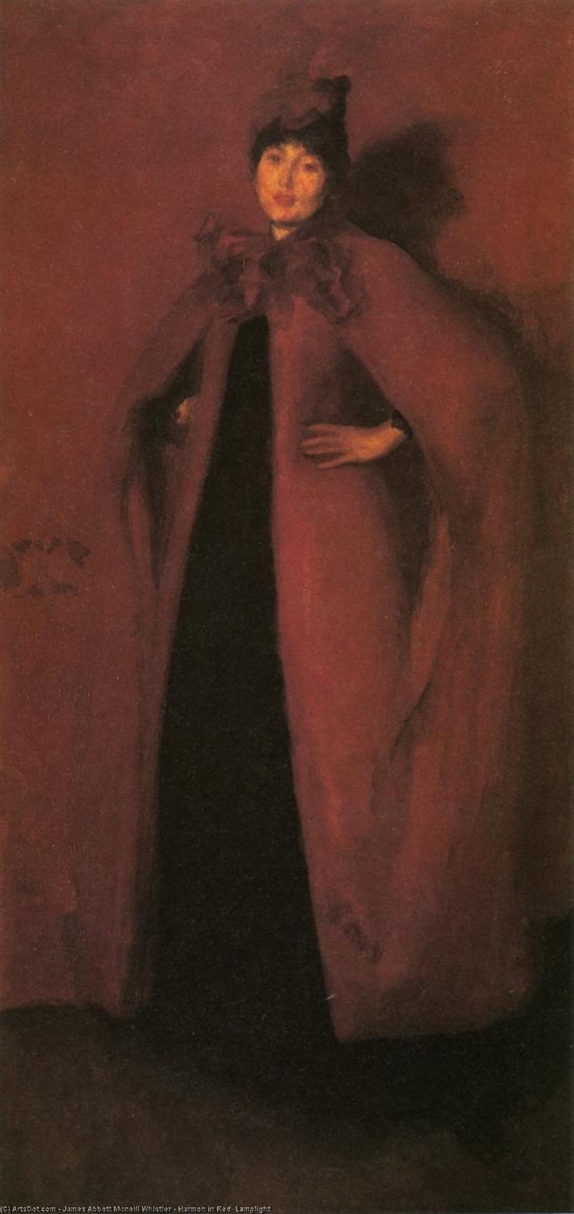 Order Paintings Reproductions Harmon in Red: Lamplight, 1886 by James Abbott Mcneill Whistler (1834-1903, United States) | ArtsDot.com