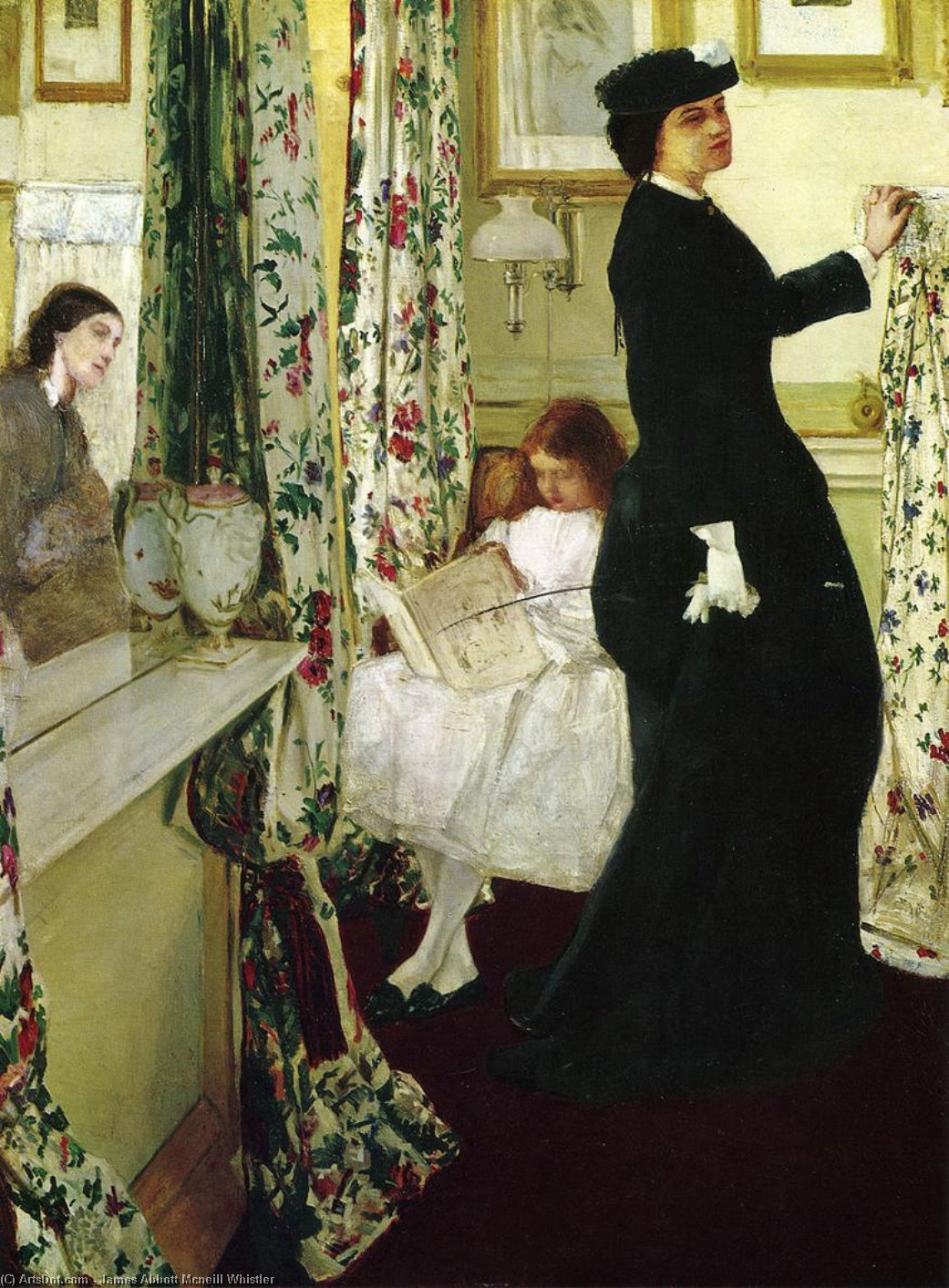 Order Oil Painting Replica Harmony in Green and Rose: The Music Room, 1860 by James Abbott Mcneill Whistler (1834-1903, United States) | ArtsDot.com