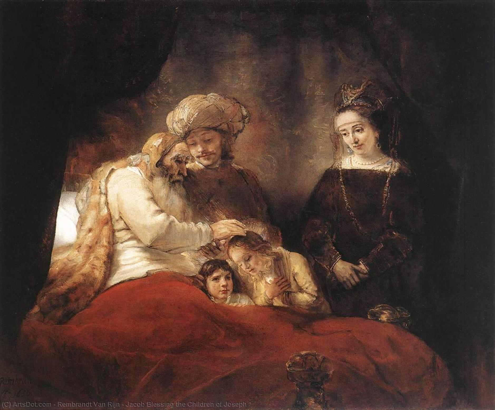 Comprar Reproducciones De Arte Del Museo Jacob Bendición a los hijos de José, 1656 de Rembrandt Van Rijn (1606-1669, Netherlands) | ArtsDot.com