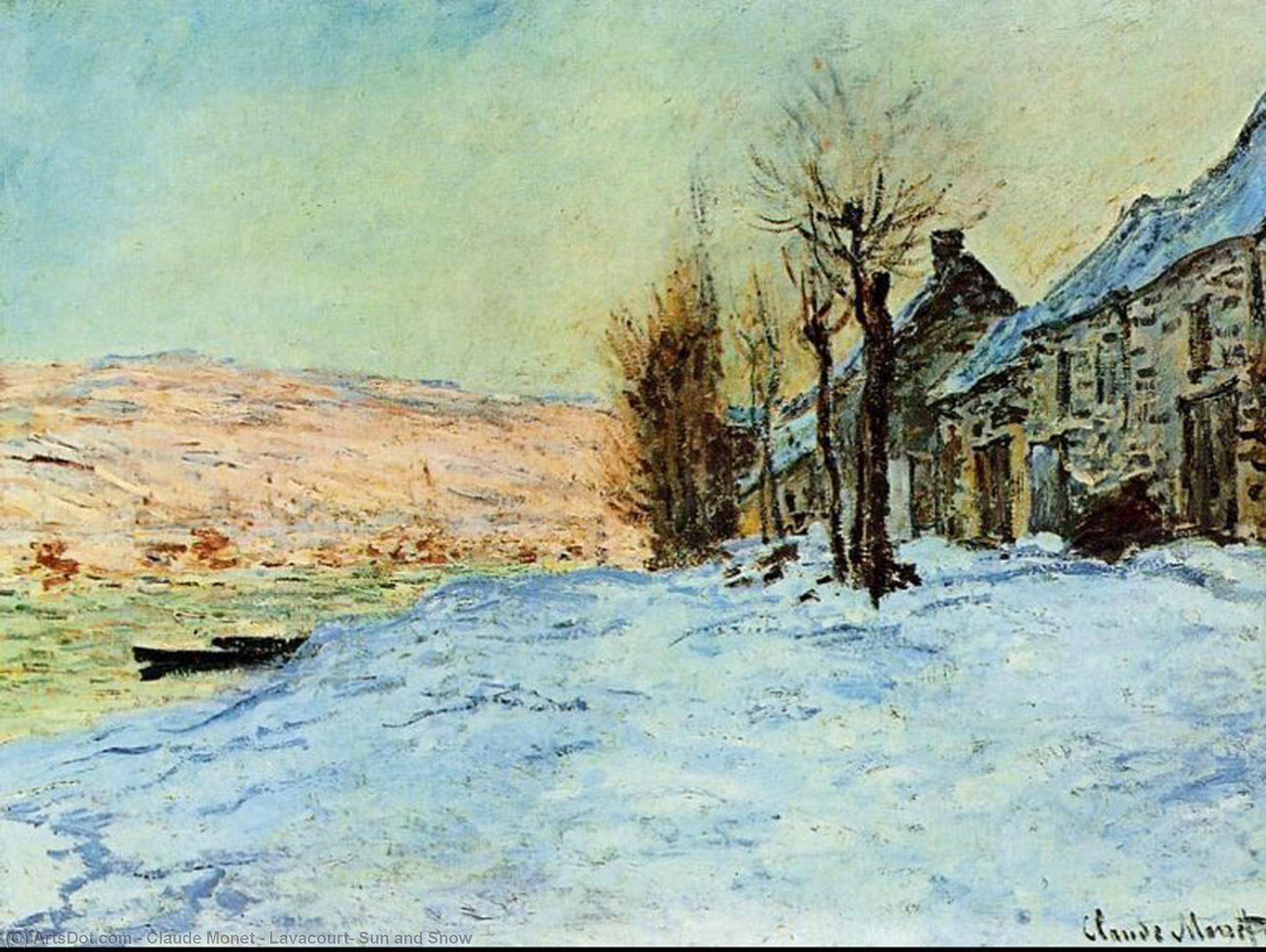 Compra Riproduzioni D'arte Del Museo Lavacourt, Sole e Neve, 1879 di Claude Monet (1840-1926, France) | ArtsDot.com