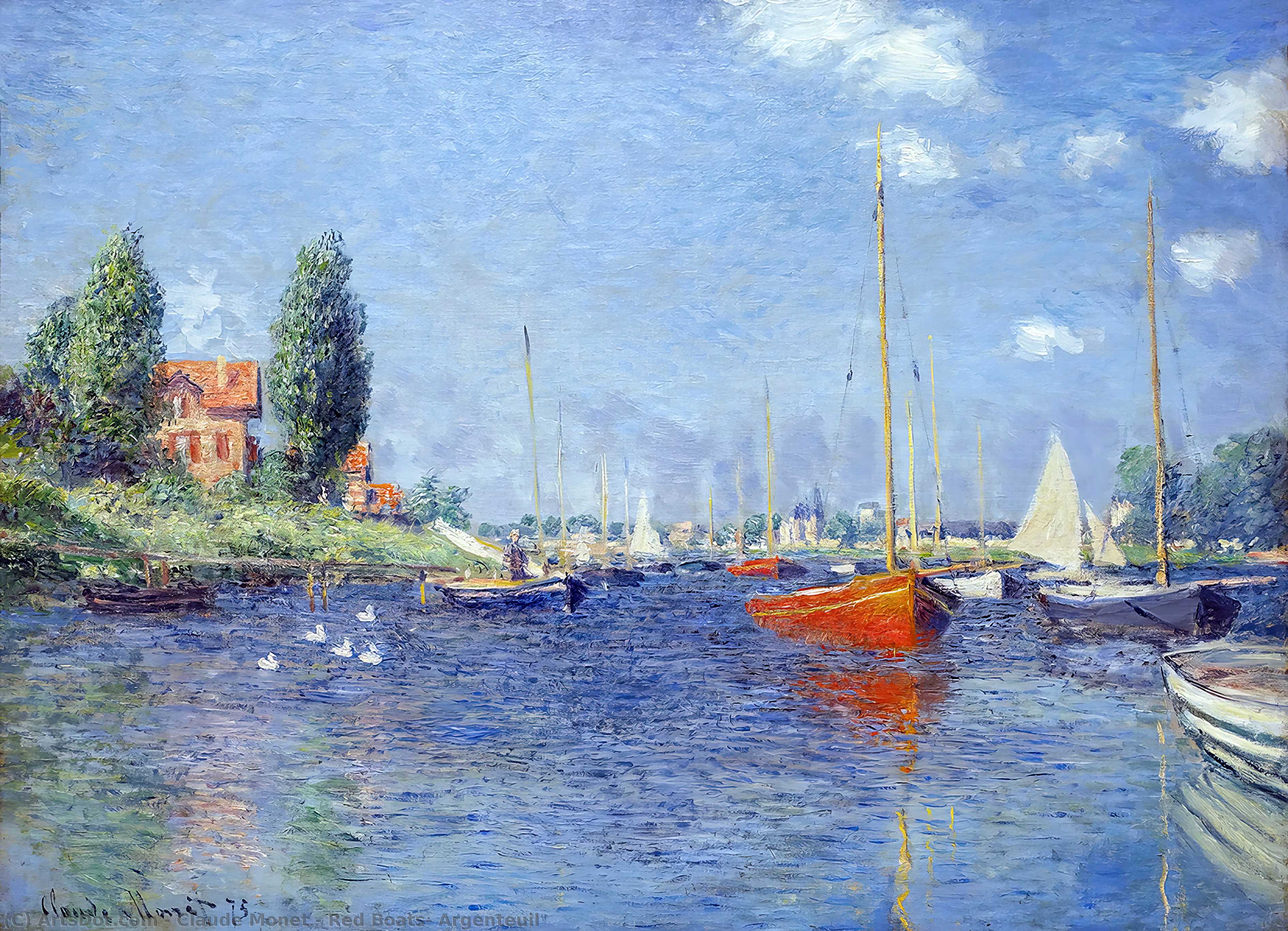 Comprar Reproducciones De Arte Del Museo Barcos rojos, Argenteuil, 1875 de Claude Monet (1840-1926, France) | ArtsDot.com