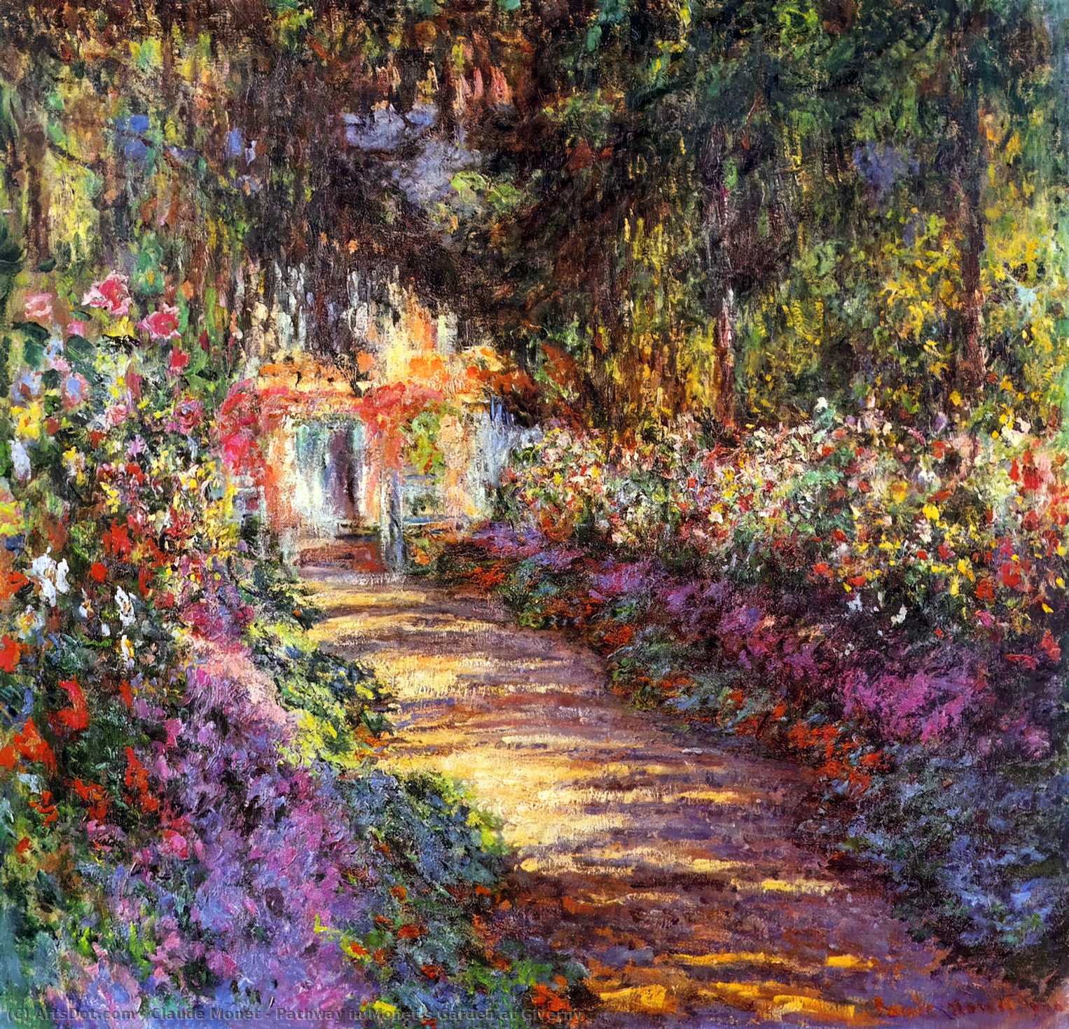 Order Oil Painting Replica Pathway in Monet`s Garden at Giverny, 1902 by Claude Monet (1840-1926, France) | ArtsDot.com