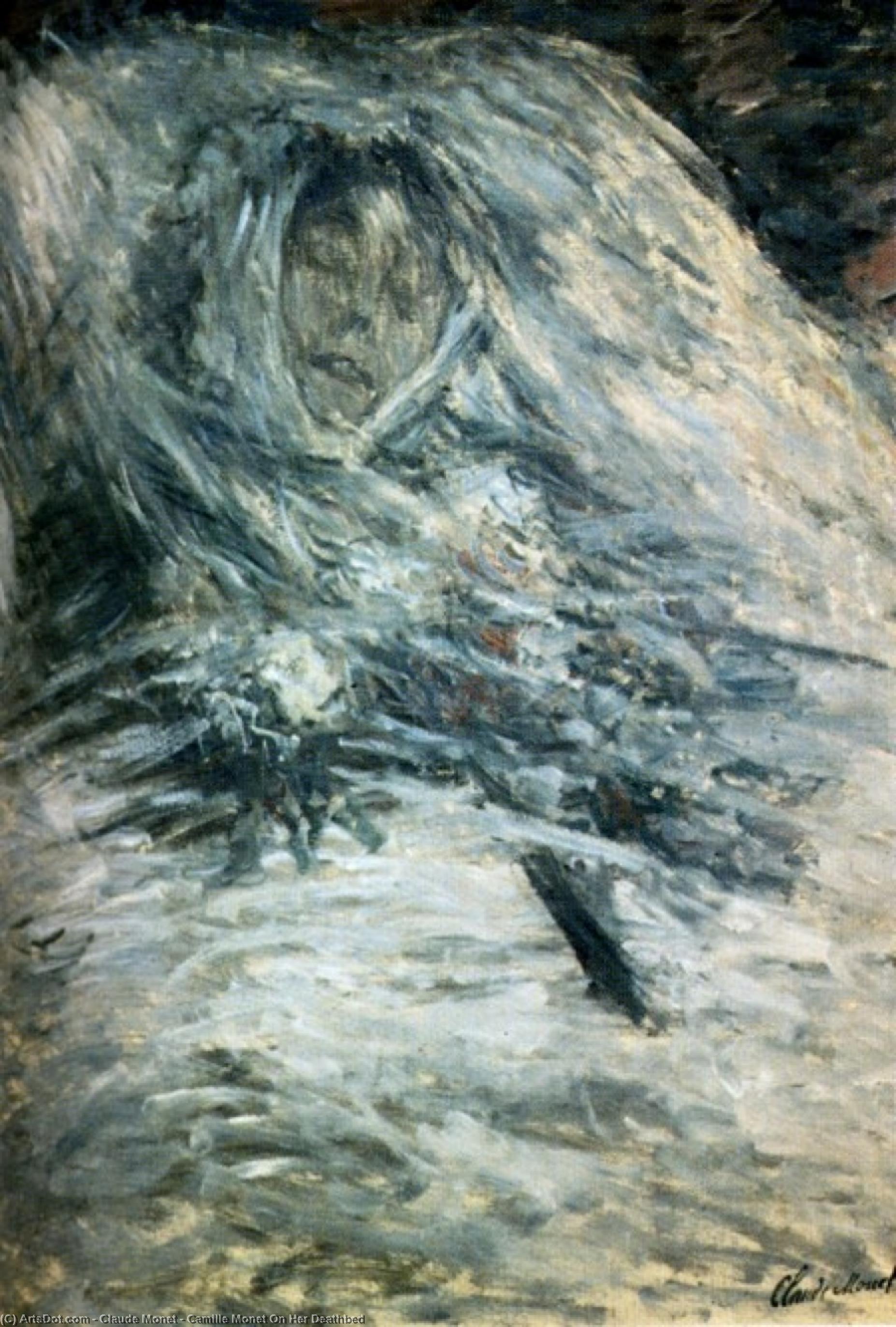 順序 油絵 Camille Monet 上の 彼女の Deathbed, 1879 バイ Claude Monet (1840-1926, France) | ArtsDot.com