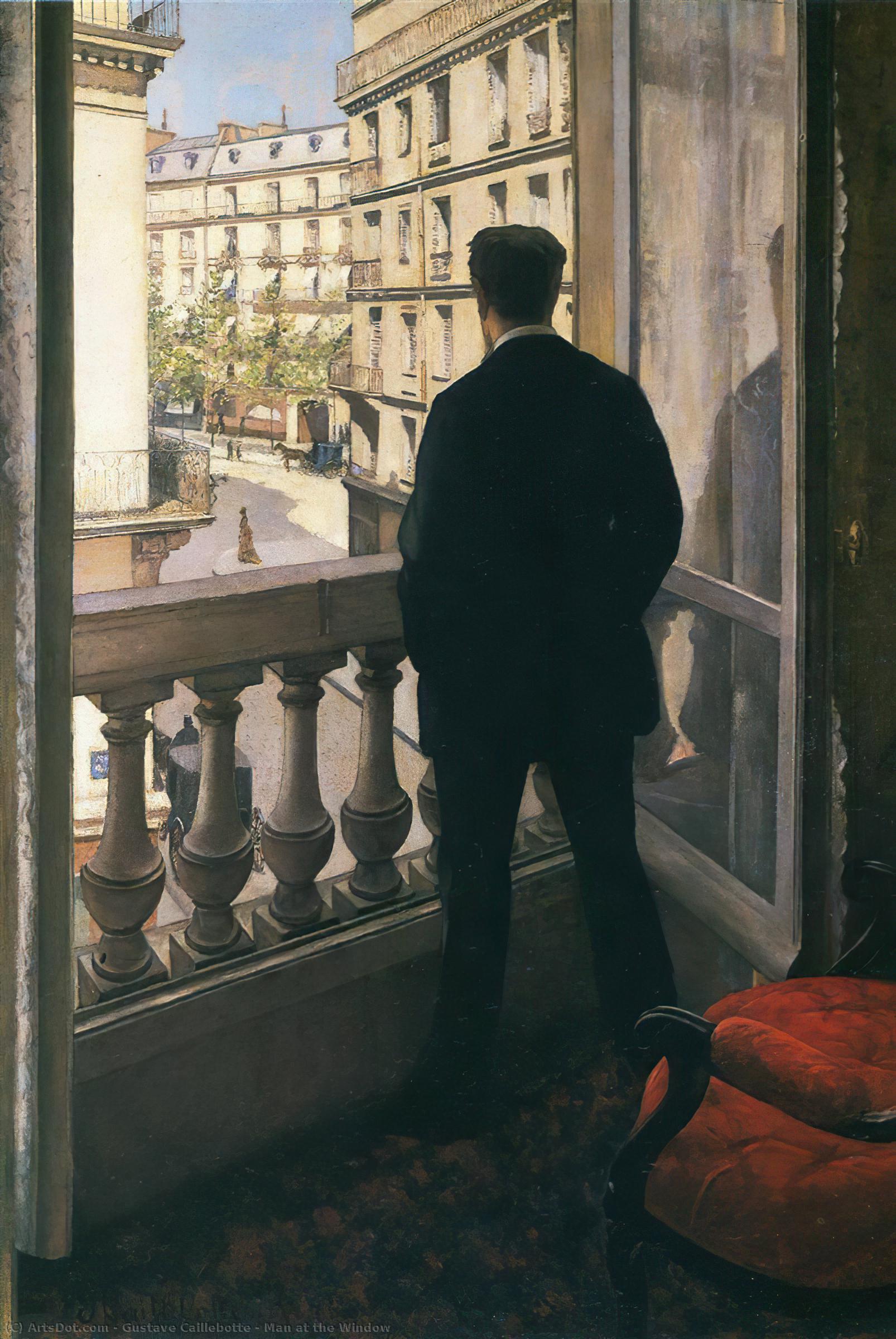 Buy Museum Art Reproductions Man at the Window, 1875 by Gustave Caillebotte (1848-1894, France) | ArtsDot.com
