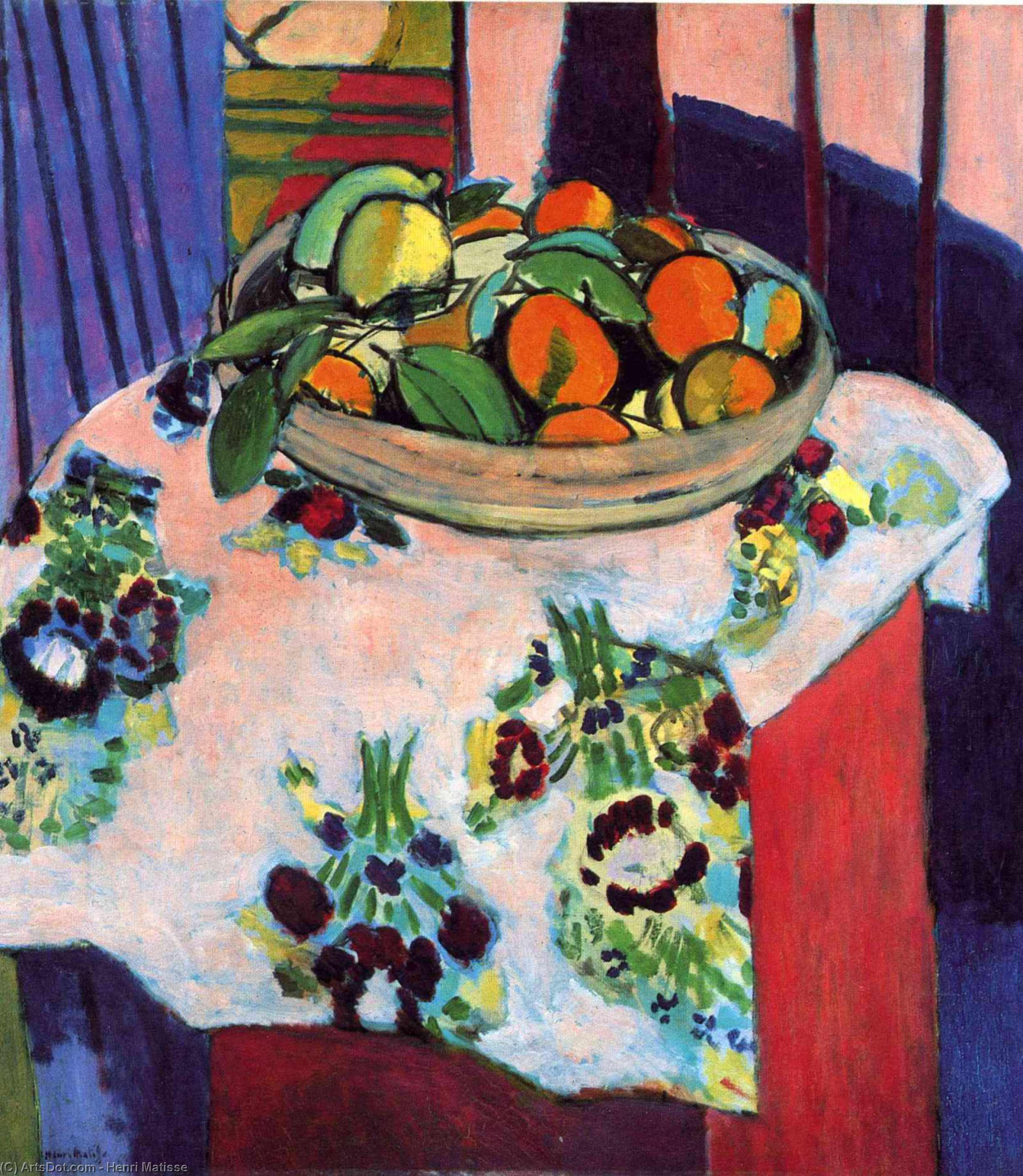 Bestellen Kunstreproduktionen Korb mit Orangen, 1913 von Henri Matisse (Inspiriert von) (1869-1954, France) | ArtsDot.com