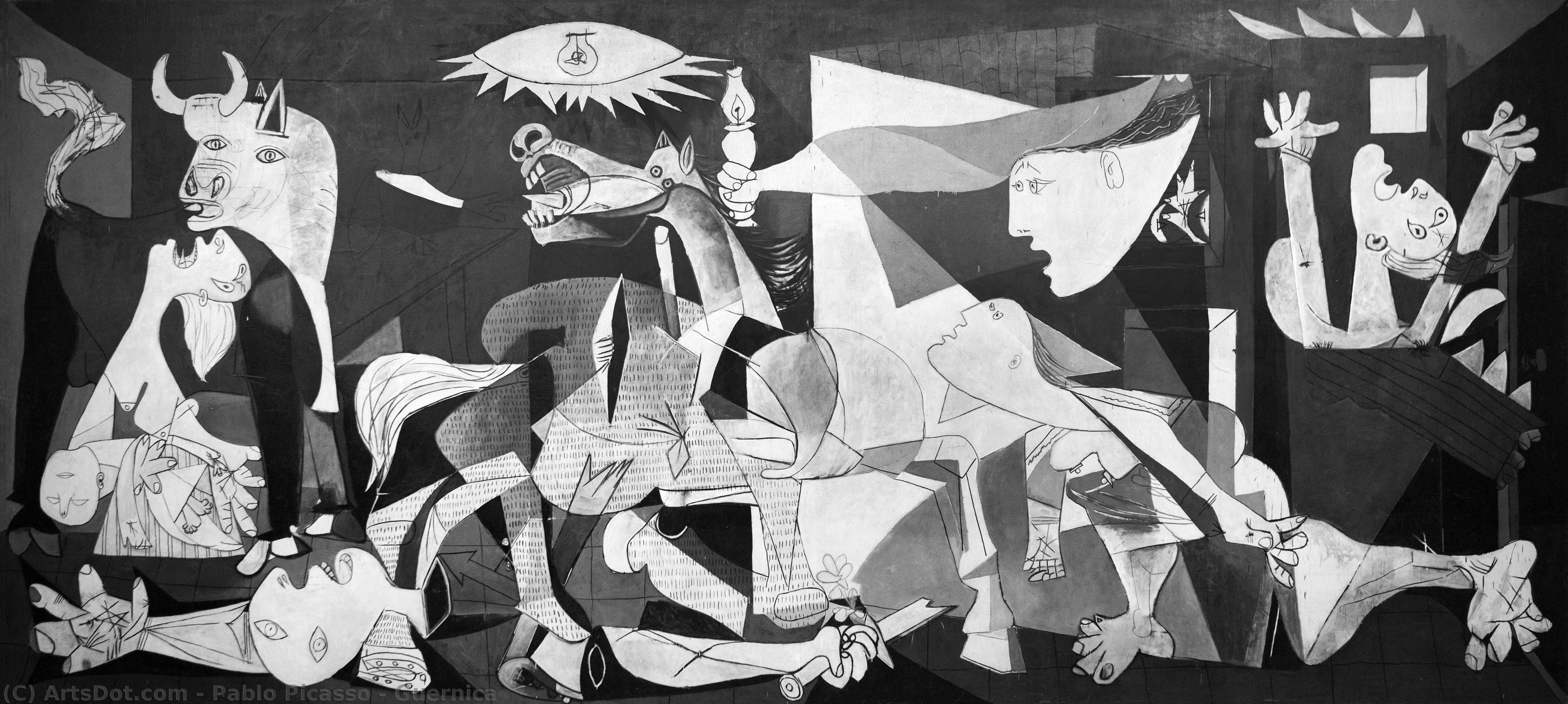 順序 絵画のコピー グエルニカ, 1937 バイ Pablo Picasso (に触発された) (1881-1973, Spain) | ArtsDot.com