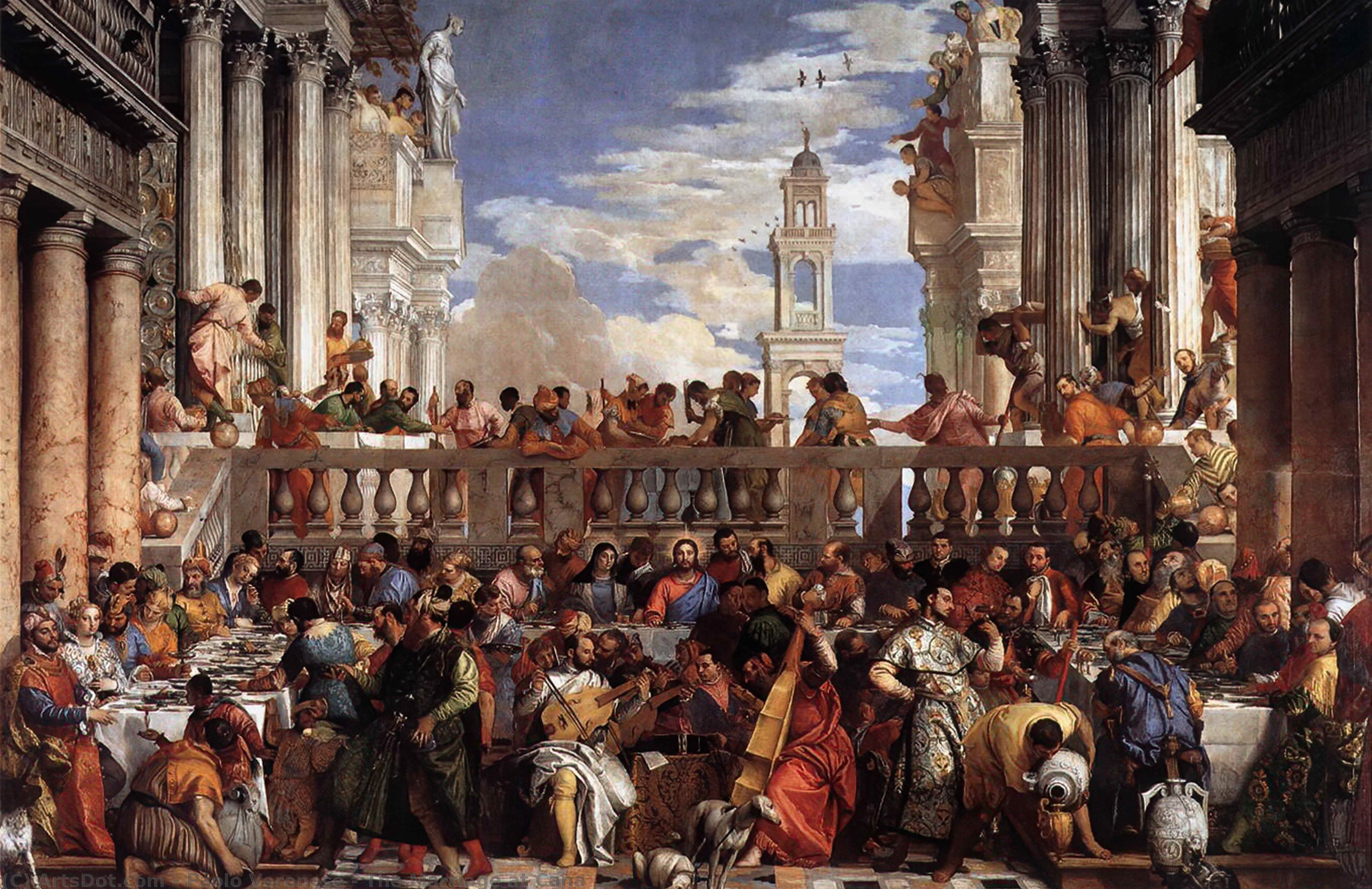 Order Paintings Reproductions The Marriage at Cana, 1563 by Paolo Veronese (1528-1588, Italy) | ArtsDot.com