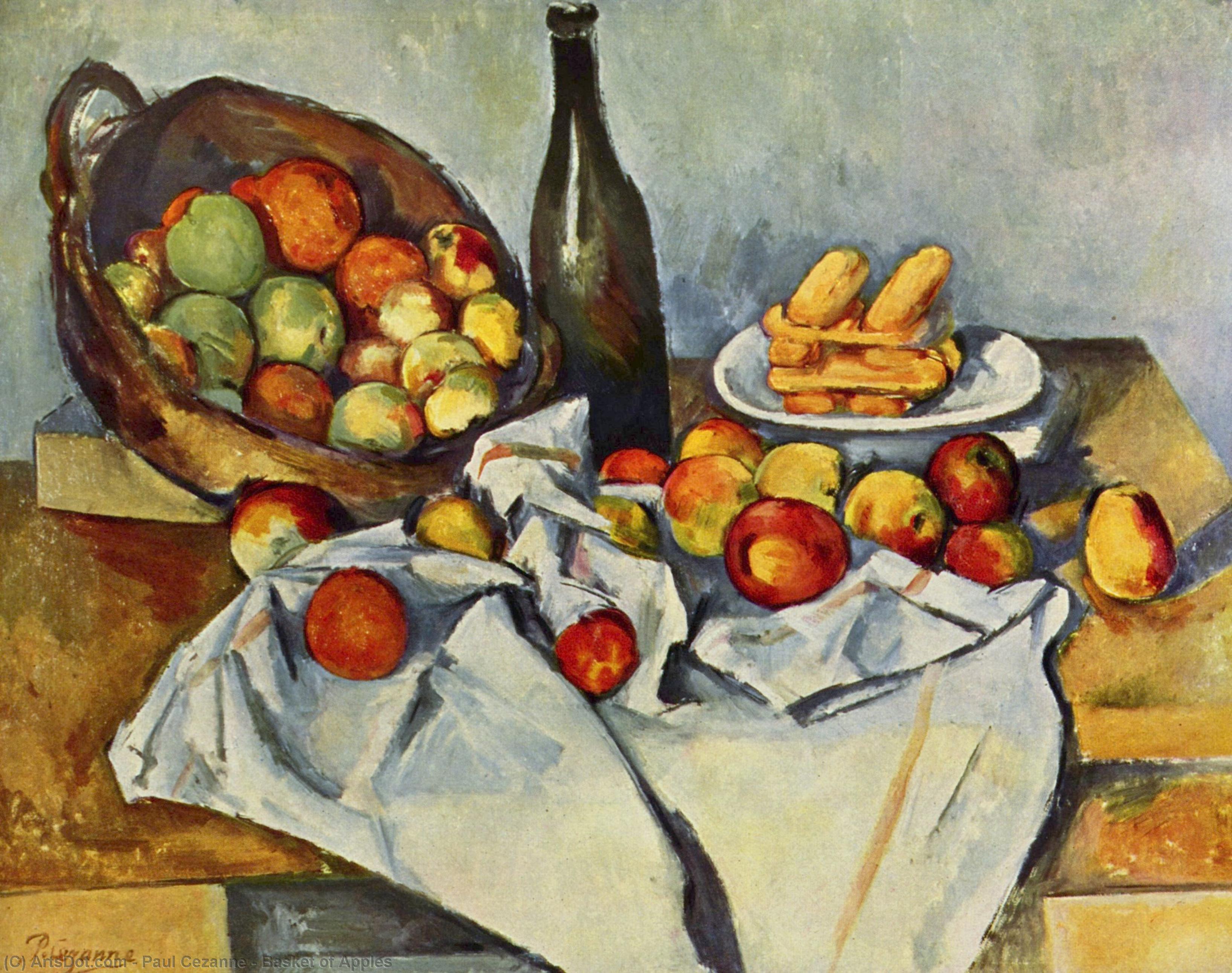 顺序 油畫 苹果篮子, 1895 通过 Paul Cezanne (1839-1906, France) | ArtsDot.com