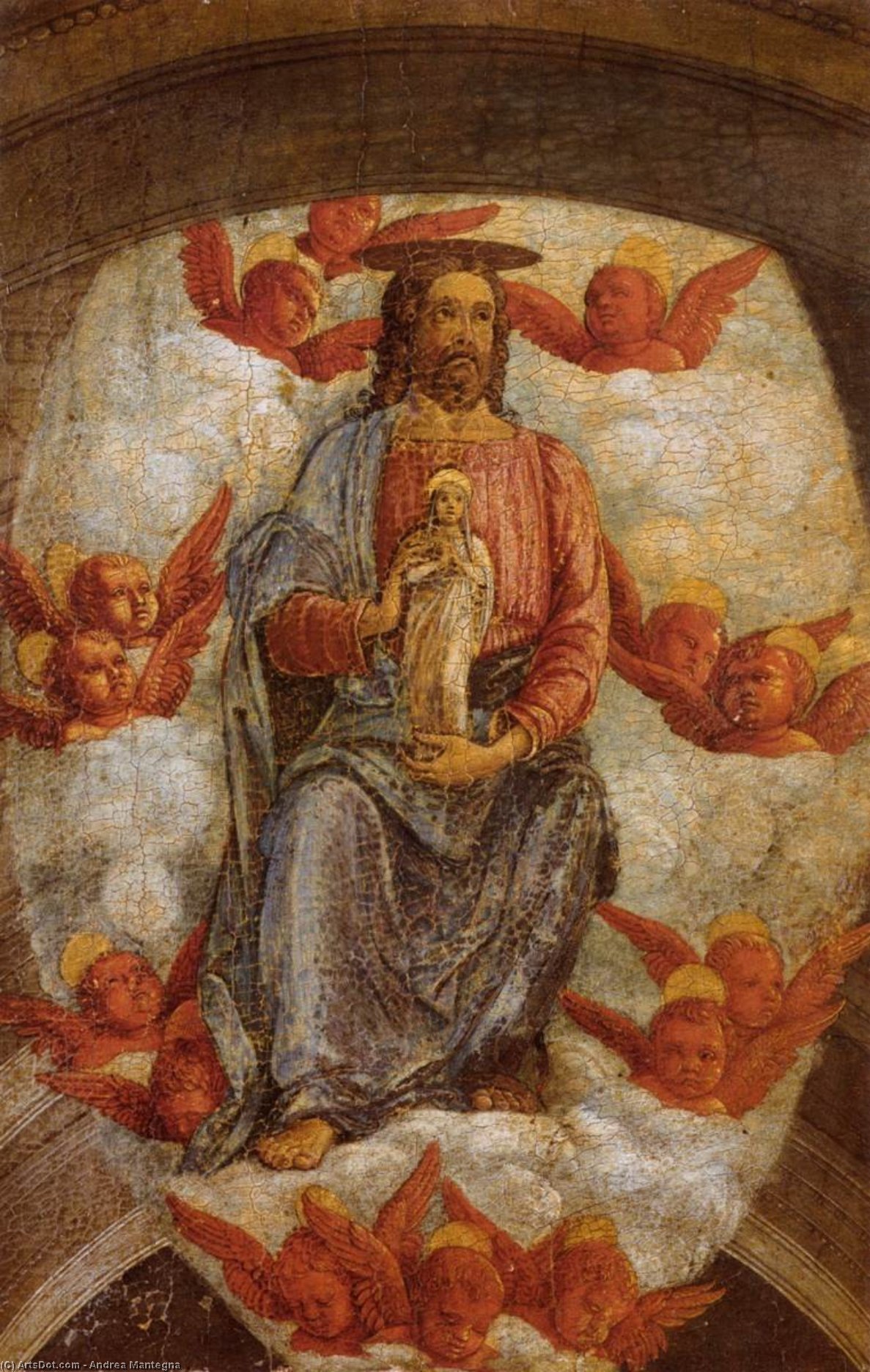 Ordinare Riproduzioni D'arte Cristo Accogliere la Vergine nel Cielo, 1460 di Andrea Mantegna (1431-1506, Italy) | ArtsDot.com