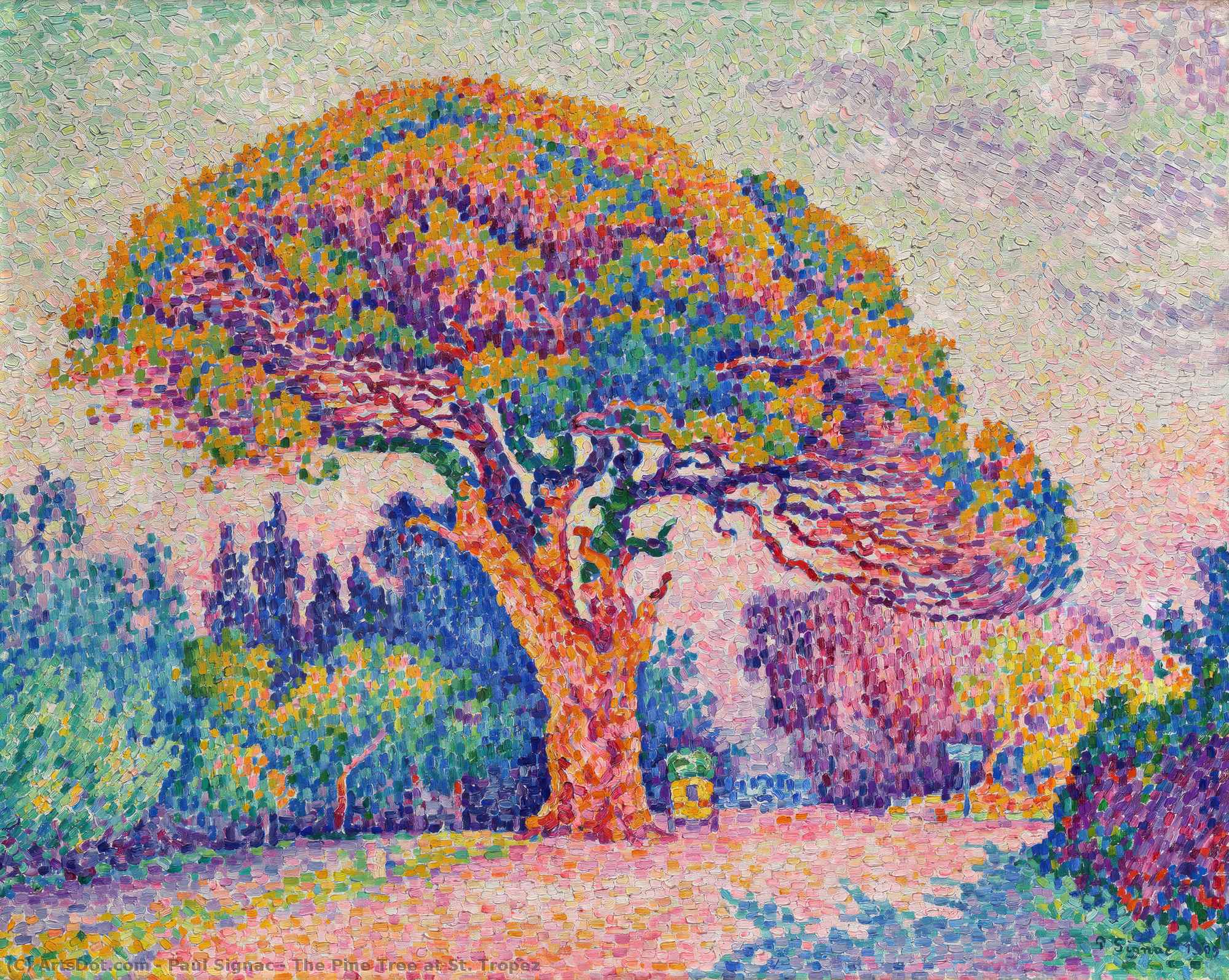 Buy Museum Art Reproductions The Pine Tree at St. Tropez, 1909 by Paul Signac (1863-1935, France) | ArtsDot.com