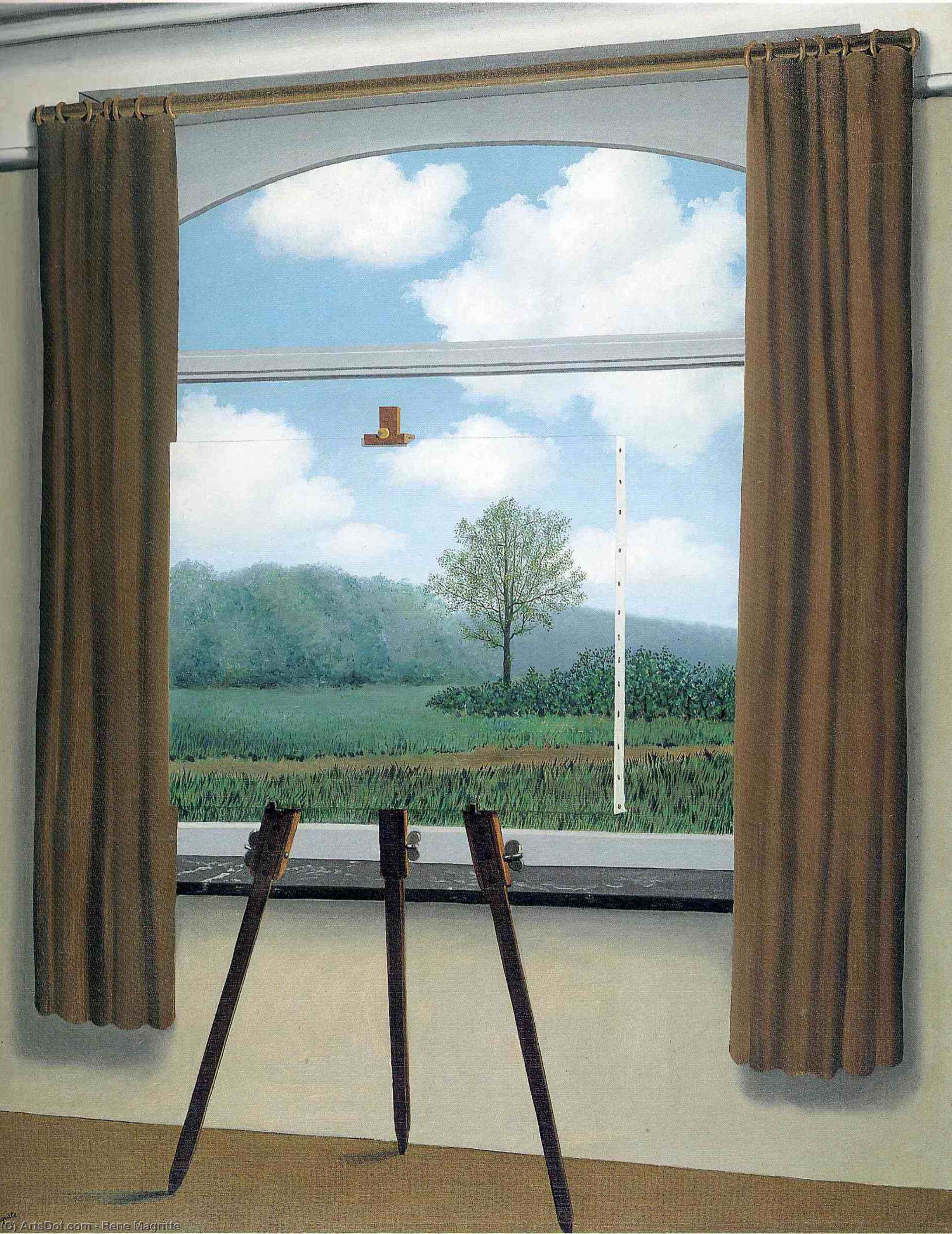 顺序 油畫 人类状况, 1933 通过 Rene Magritte (灵感来自) (1898-1967, Belgium) | ArtsDot.com