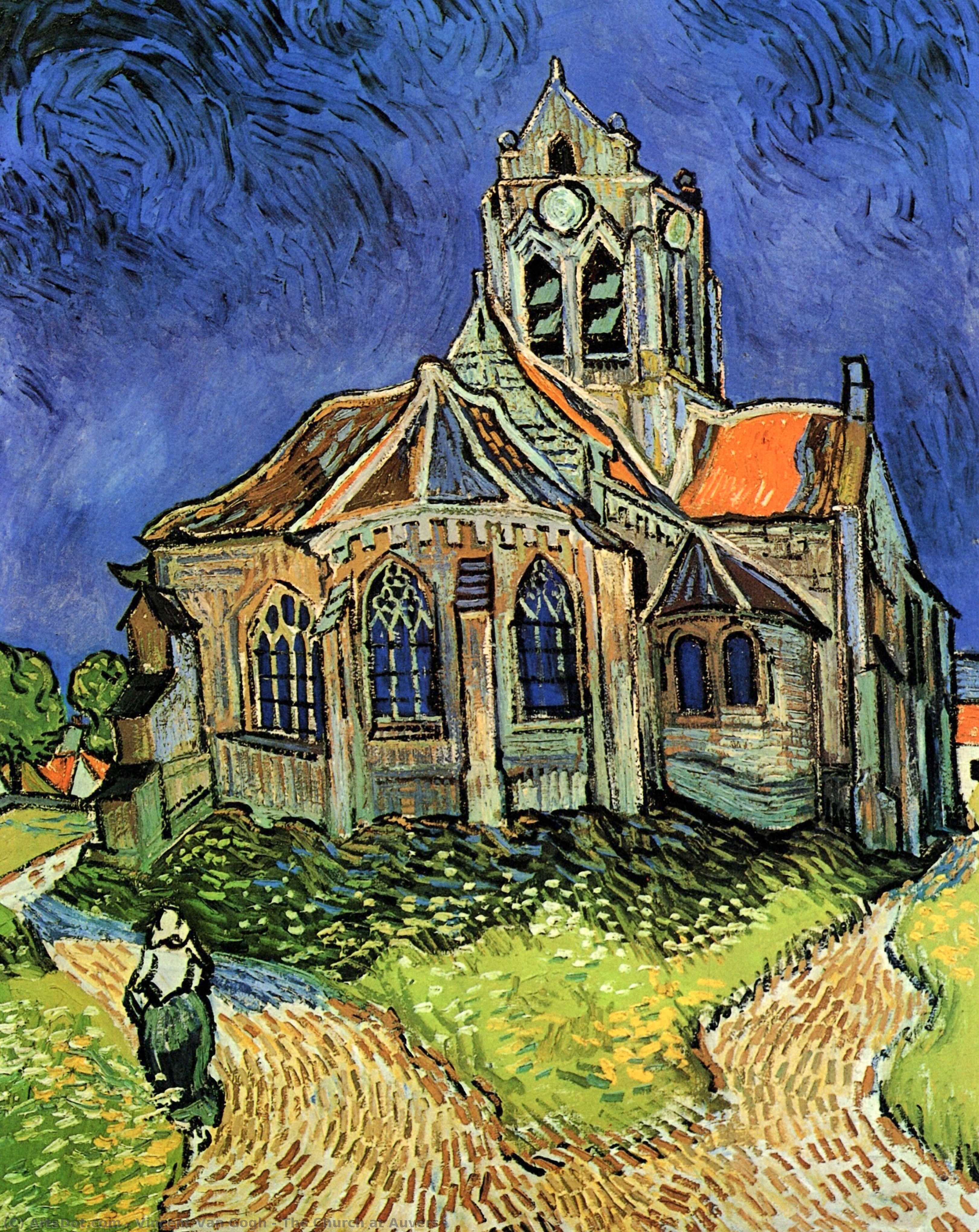 Order Art Reproductions The Church at Auvers, 1890 by Vincent Van Gogh (1853-1890, Netherlands) | ArtsDot.com