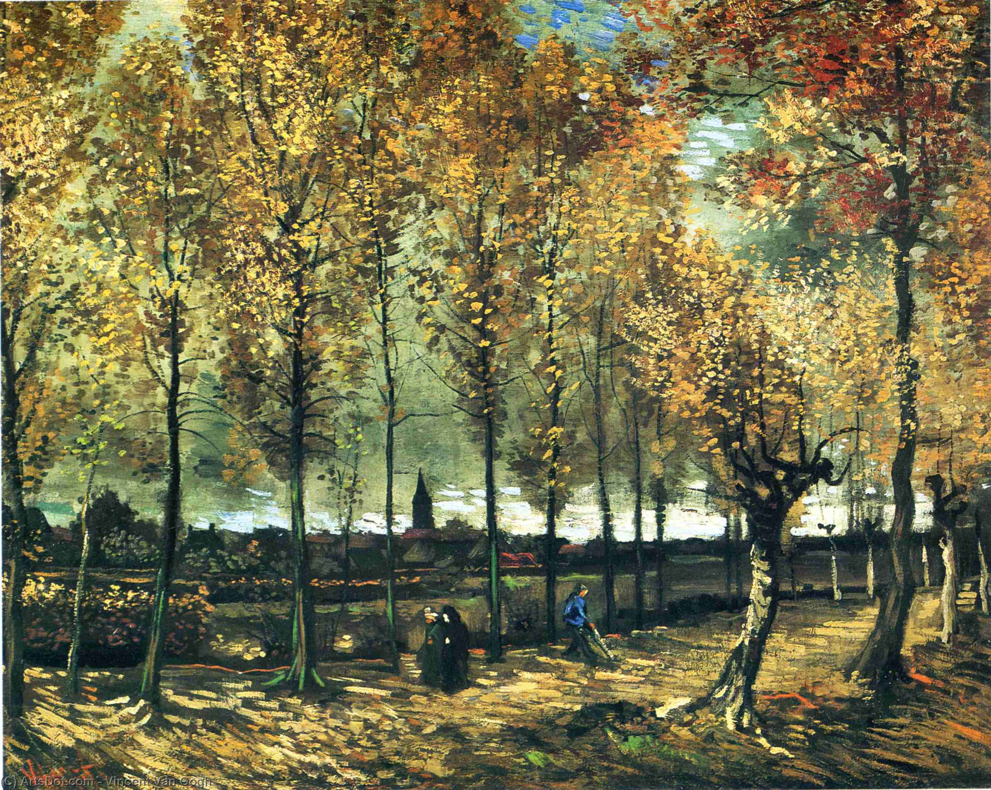 Buy Museum Art Reproductions Lane with poplars near Nuenen, 1885 by Vincent Van Gogh (1853-1890, Netherlands) | ArtsDot.com