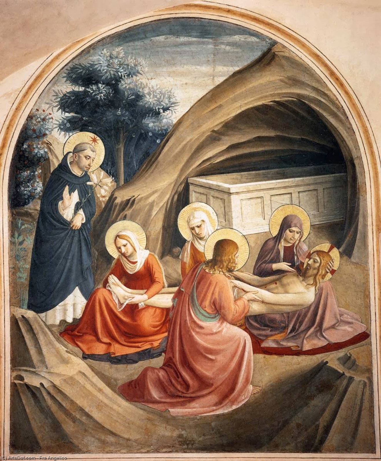 Order Paintings Reproductions Lamentation over Christ (Cell 2), 1440 by Fra Angelico (1395-1455, Italy) | ArtsDot.com