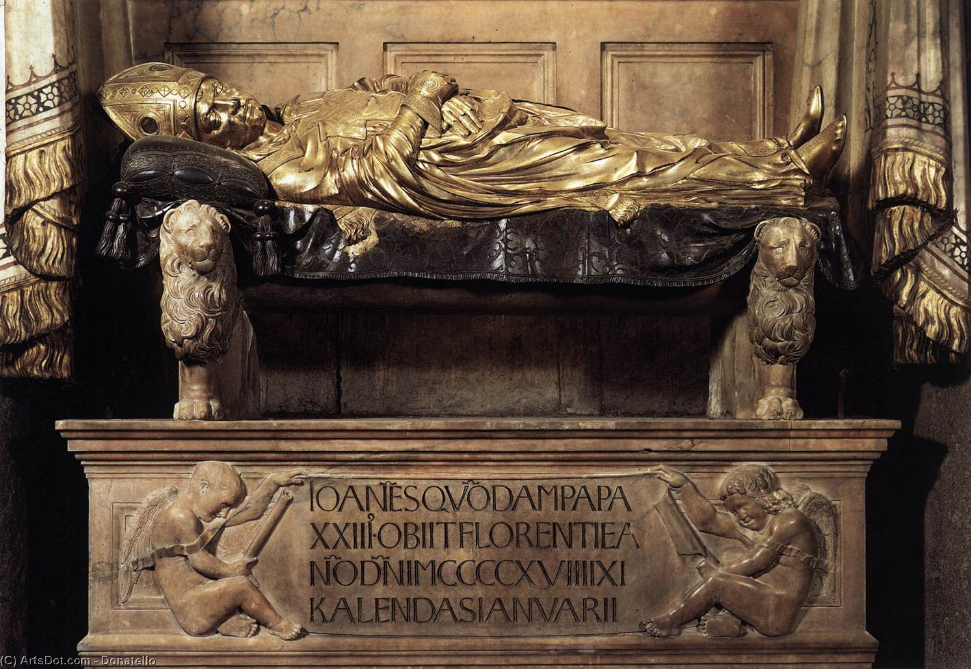 順序 手描き油絵 ジョンXXIII(詳細)への葬儀記念碑, 1435 バイ Donatello (1386-1466, Italy) | ArtsDot.com