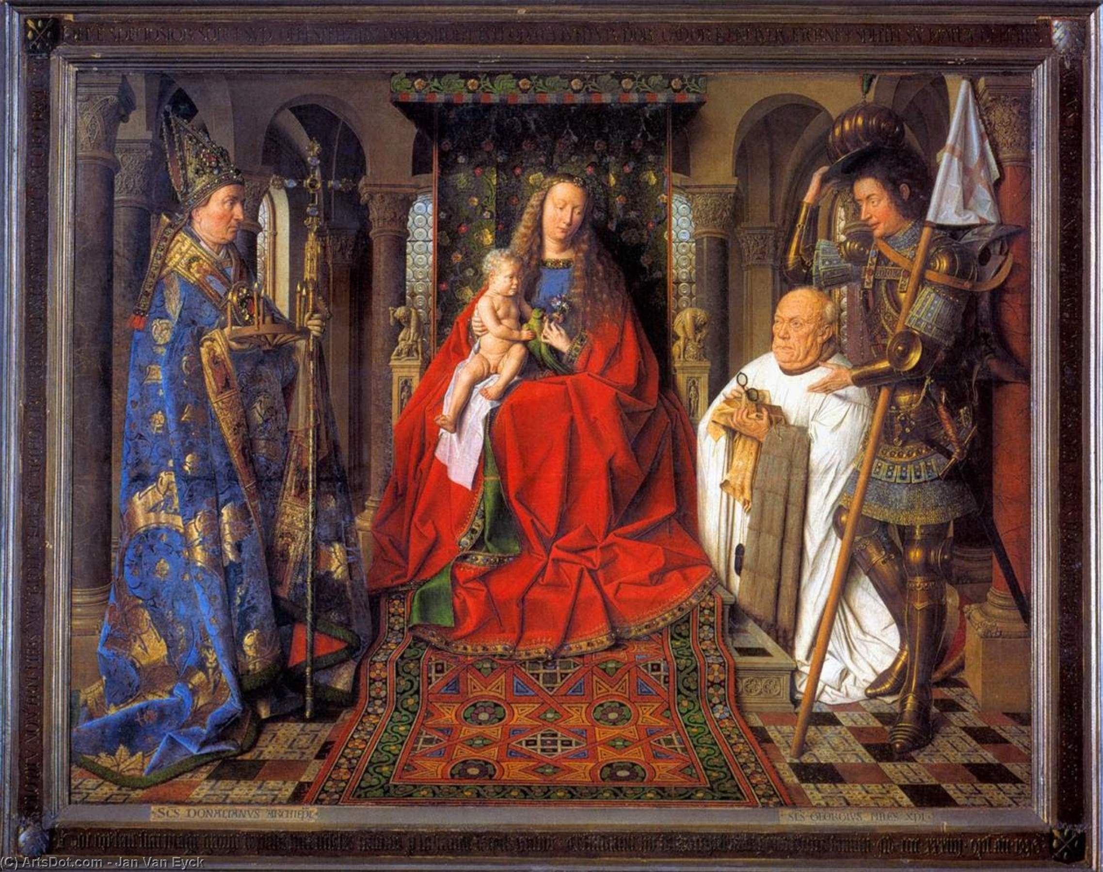 順序 絵画のコピー キャノン・ファン・デ・パレとマドンナ, 1436 バイ Jan Van Eyck (1390-1441, Netherlands) | ArtsDot.com