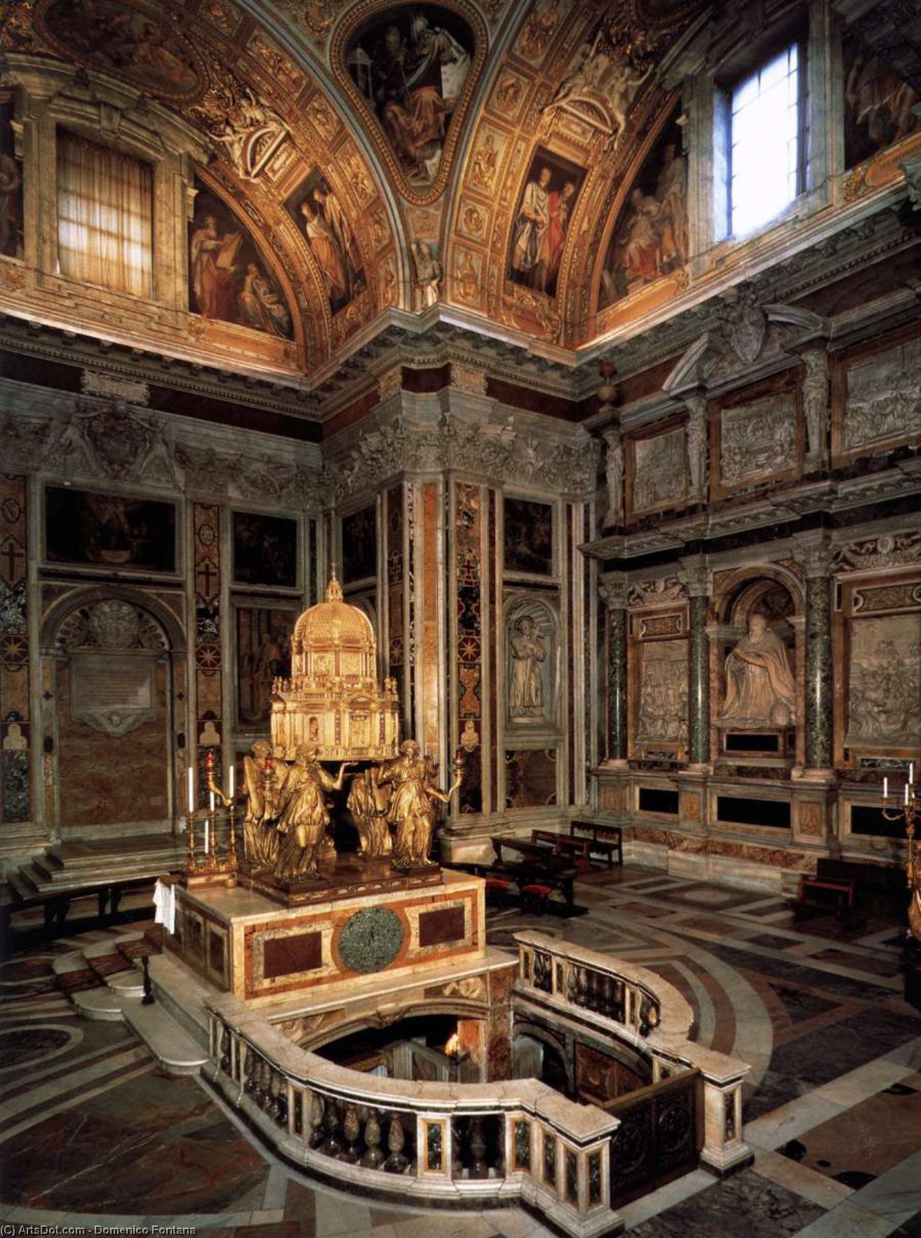 Compra Riproduzioni D'arte Del Museo Veduta della Cappella Sistina, 1580 di Domenico Fontana (1543-1607, Switzerland) | ArtsDot.com