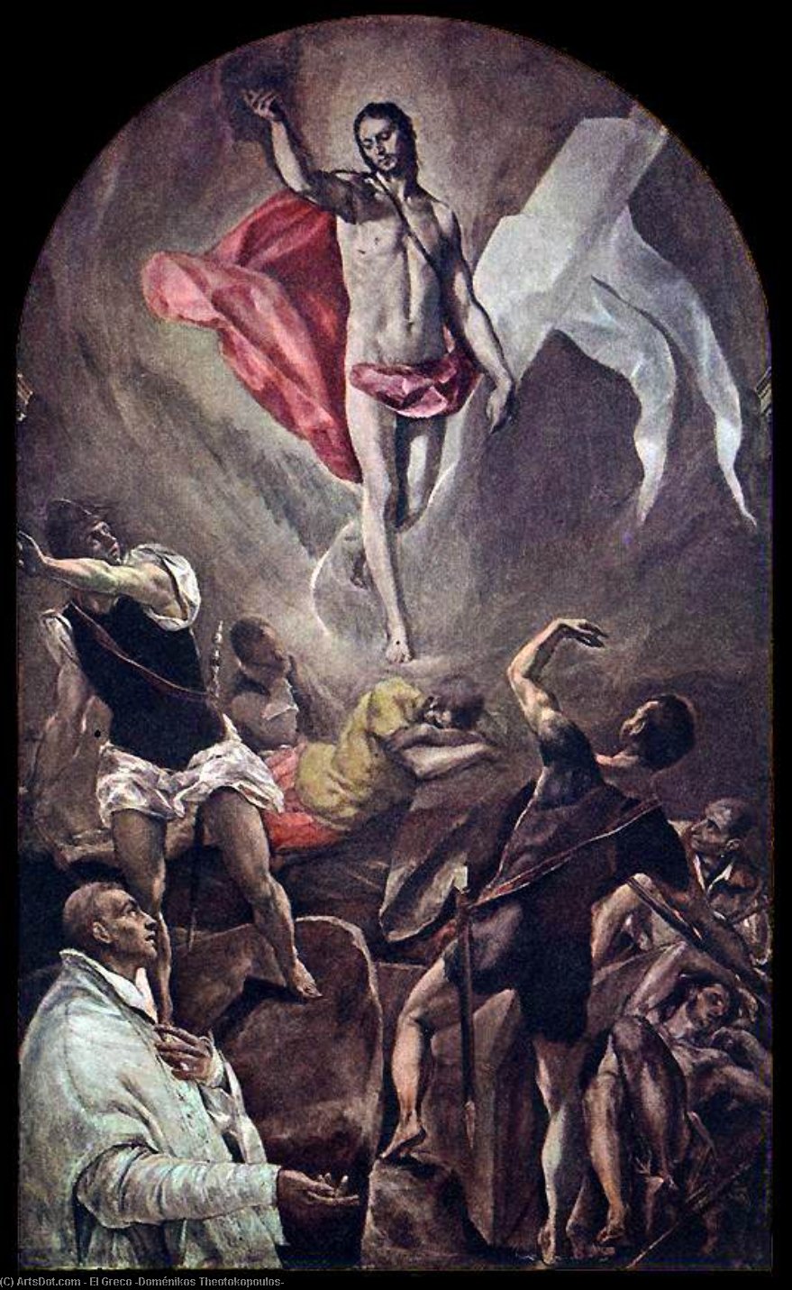 Order Paintings Reproductions The Resurrection, 1577 by El Greco (Doménikos Theotokopoulos) (1541-1614, Greece) | ArtsDot.com