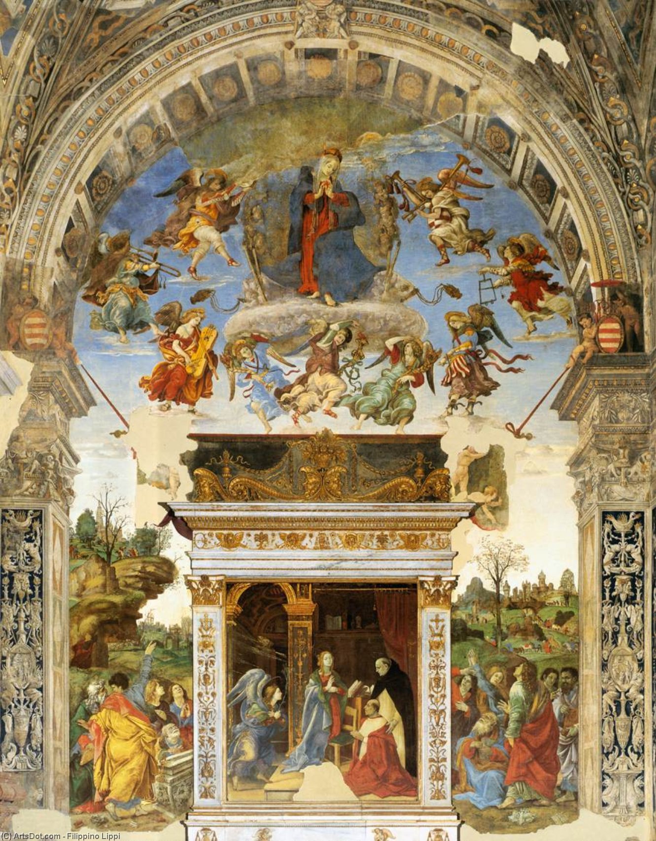 Ottenere Stampe Di Qualità Del Museo Altare parete della Cappella Carafa, 1489 di Filippino Lippi (1457-1504, Italy) | ArtsDot.com