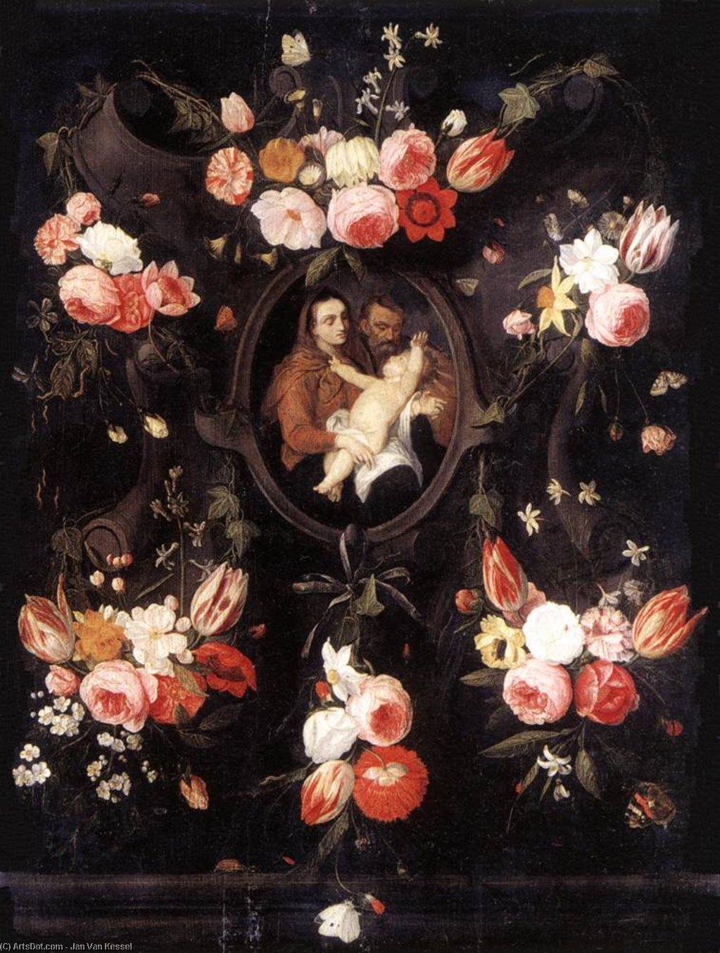 Order Oil Painting Replica Holy Family, 1660 by Jan Van Kessel (1641-1680, Belgium) | ArtsDot.com