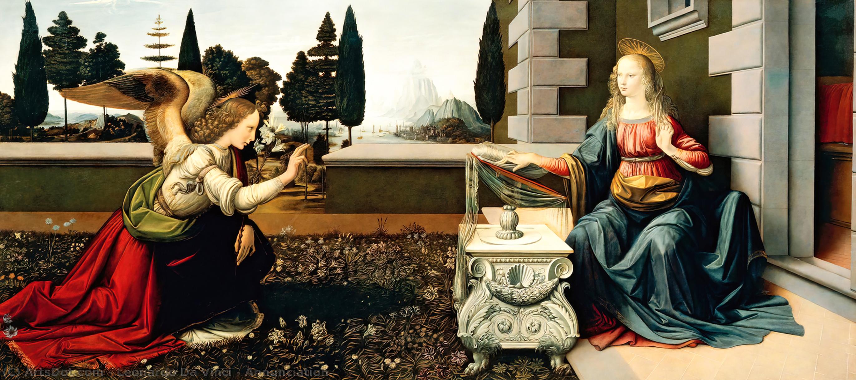Order Oil Painting Replica Annunciation, 1472 by Leonardo Da Vinci (1452-1519, Italy) | ArtsDot.com