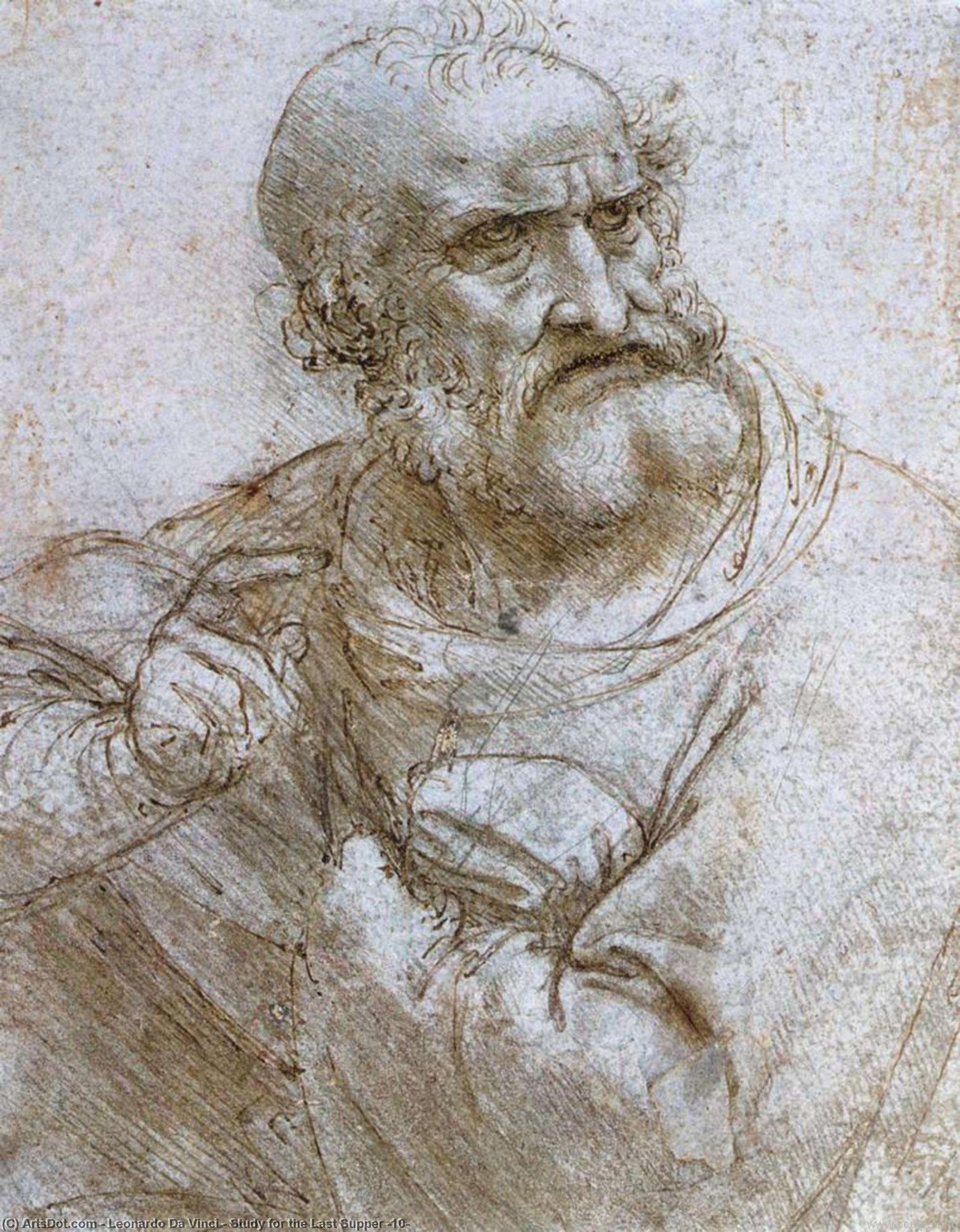Compre Museu De Reproduções De Arte Estudo para a Última Ceia (10), 1495 por Leonardo Da Vinci (1452-1519, Italy) | ArtsDot.com