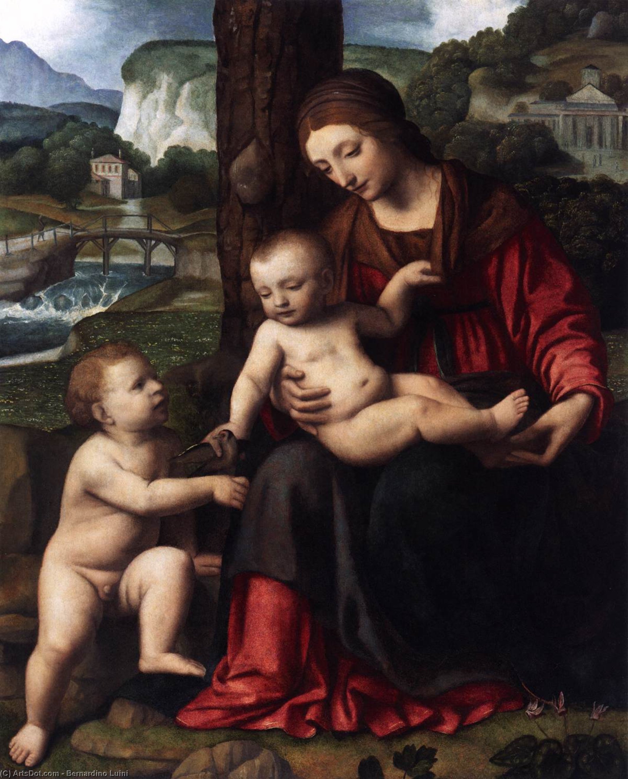 Order Oil Painting Replica Madonna with Child and the Young St John, 1515 by Bernardino Luini (1480-1532, Italy) | ArtsDot.com