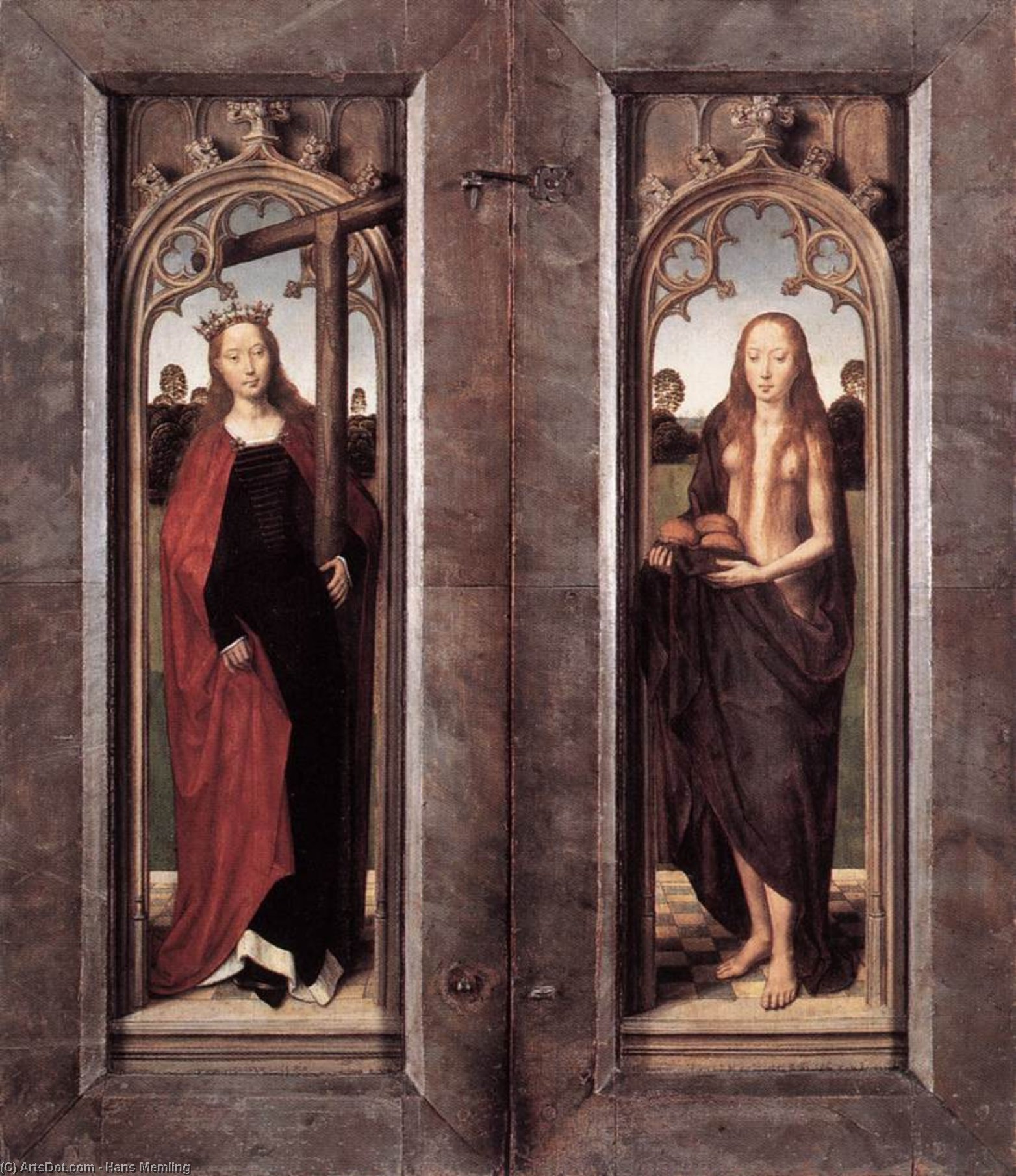 Order Paintings Reproductions Triptych of Adriaan Reins (closed), 1480 by Hans Memling (1430-1494, Germany) | ArtsDot.com