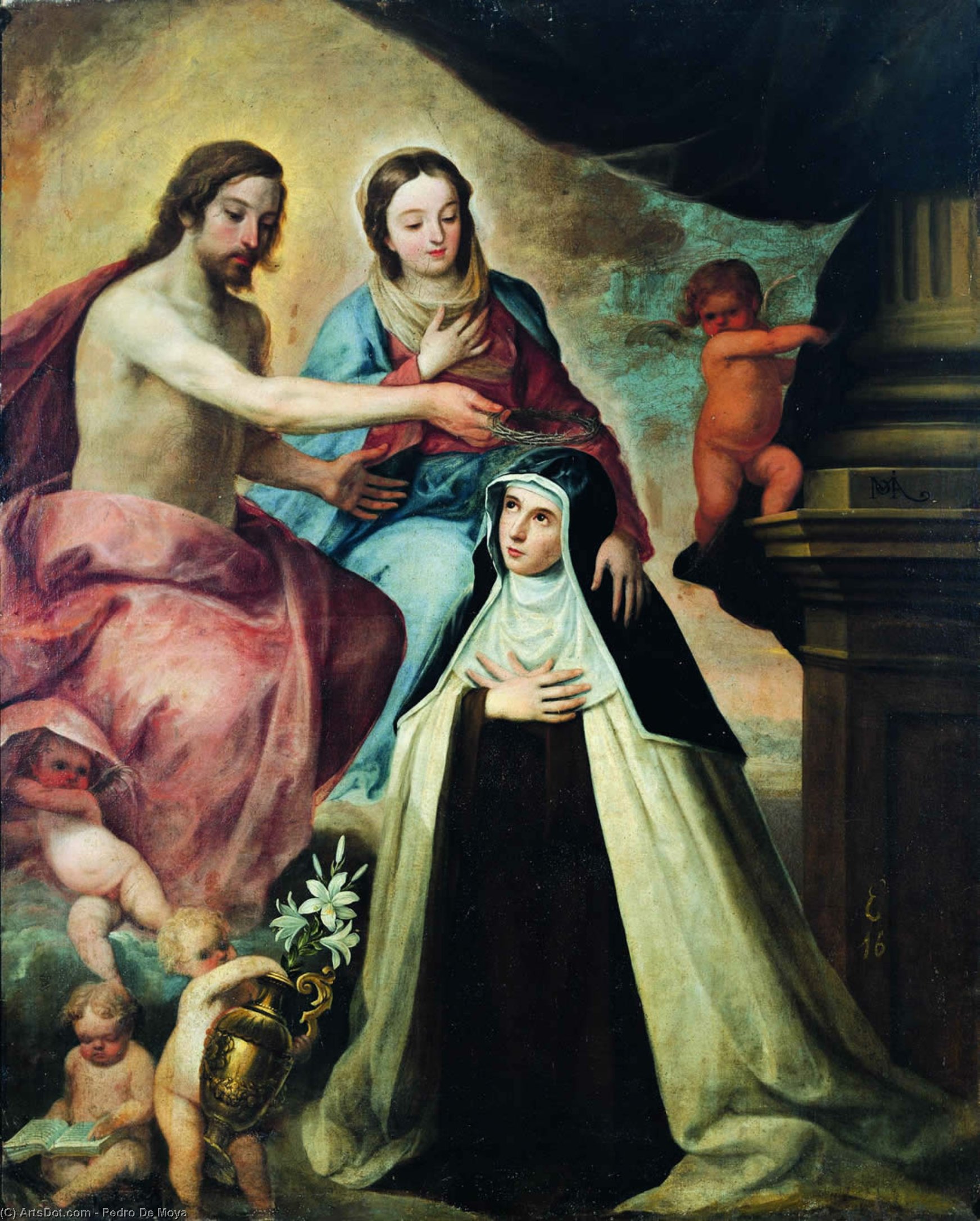 Order Oil Painting Replica Vision of St Maria Magdalena di Pazzi by Pedro De Moya (1610-1660, Spain) | ArtsDot.com