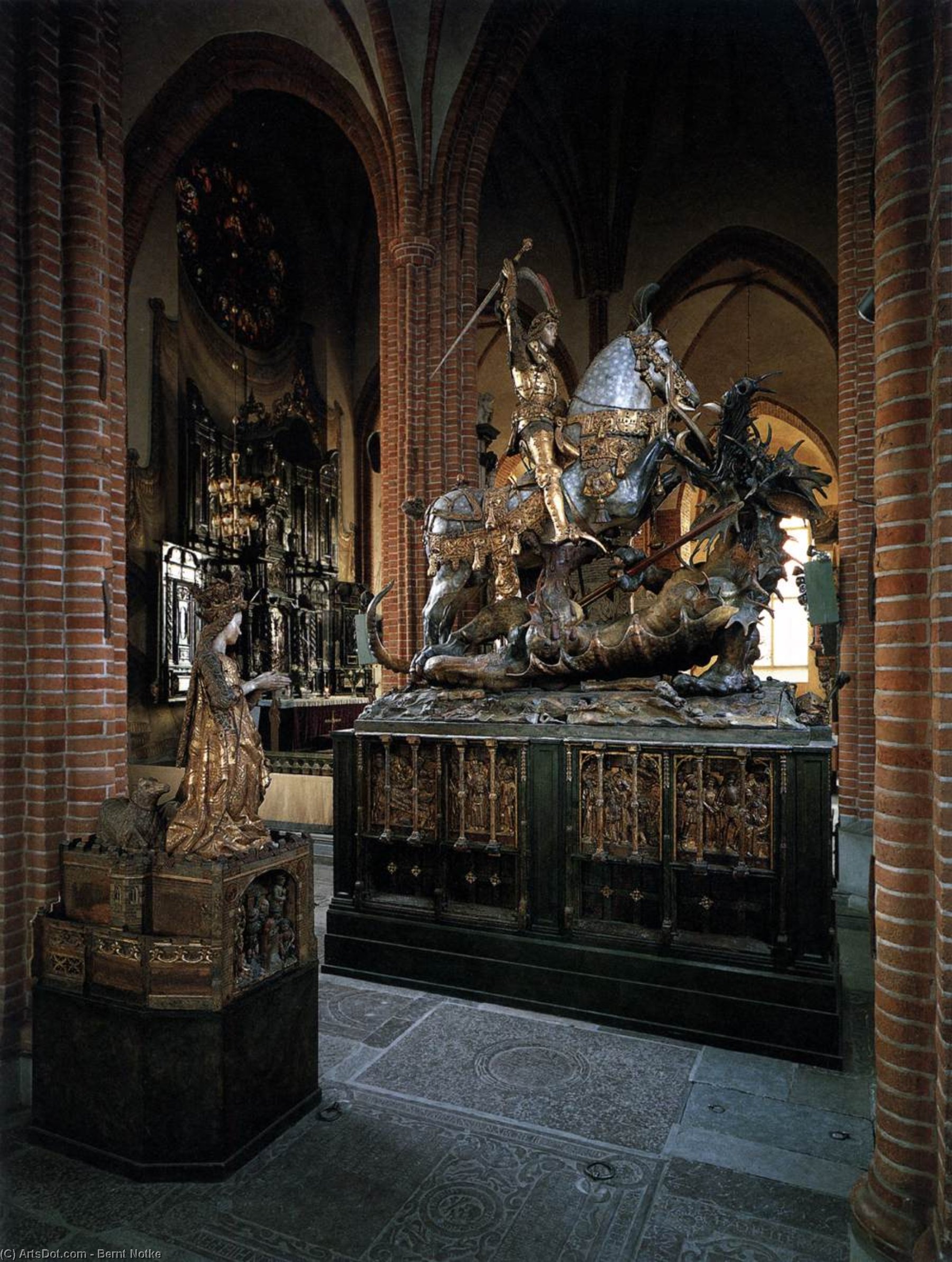 Buy Museum Art Reproductions St George and the Dragon, 1487 by Bernt Notke (1440-1509, Germany) | ArtsDot.com