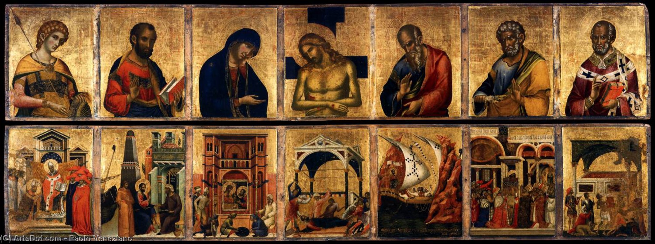 Order Artwork Replica Altarpiece, 1345 by Paolo Veneziano (1333-1358, Italy) | ArtsDot.com