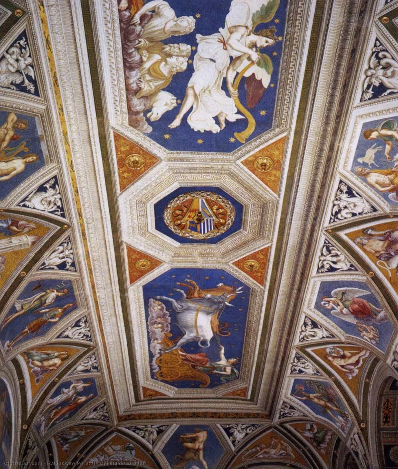 Buy Museum Art Reproductions Ceiling decoration, 1511 by Baldassare Peruzzi (1481-1537, Italy) | ArtsDot.com